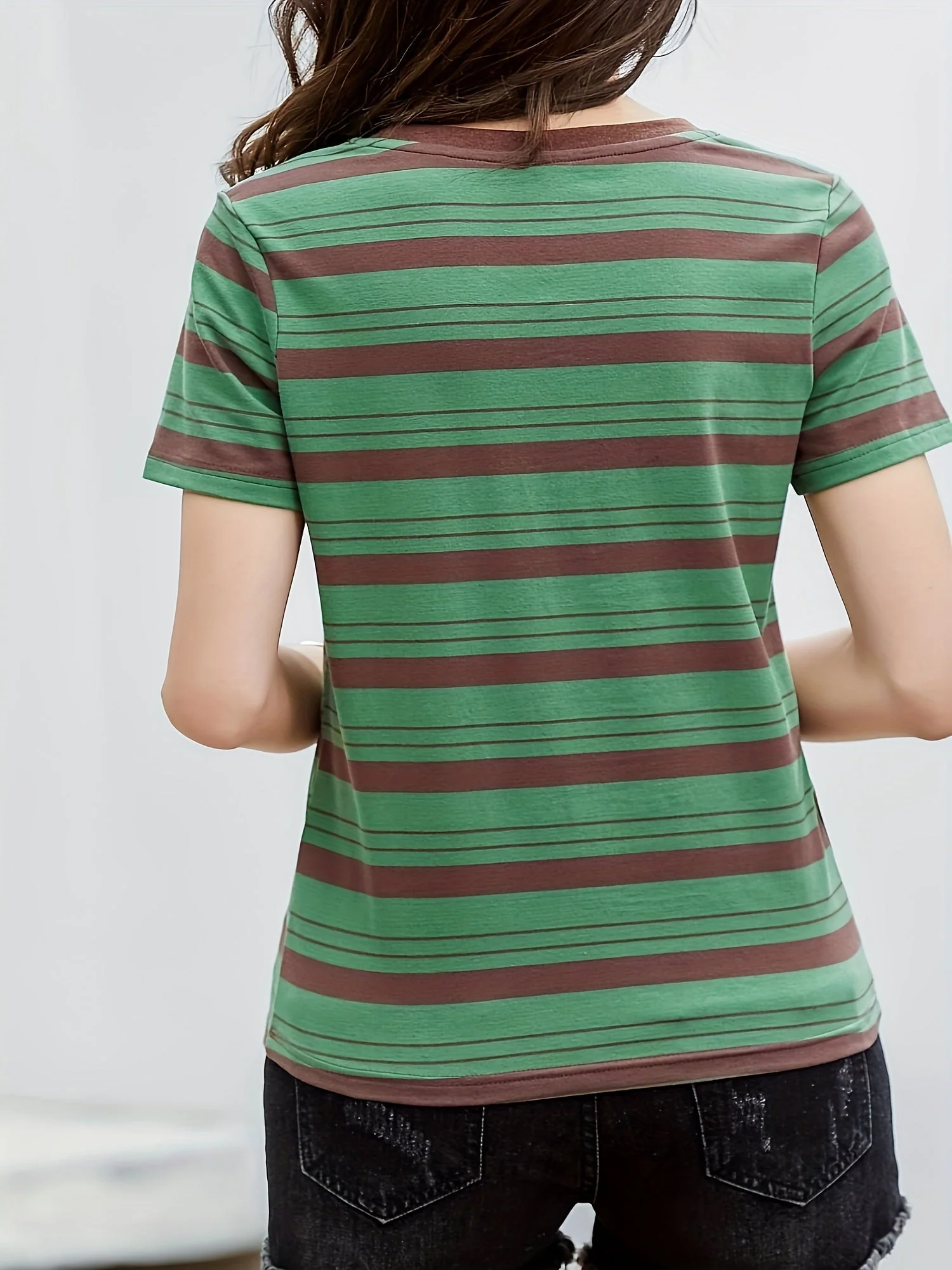 Damen Streifen T-Shirt Kurzarm – Zeitloses Basic für Alltag und Freizeit - Image 5