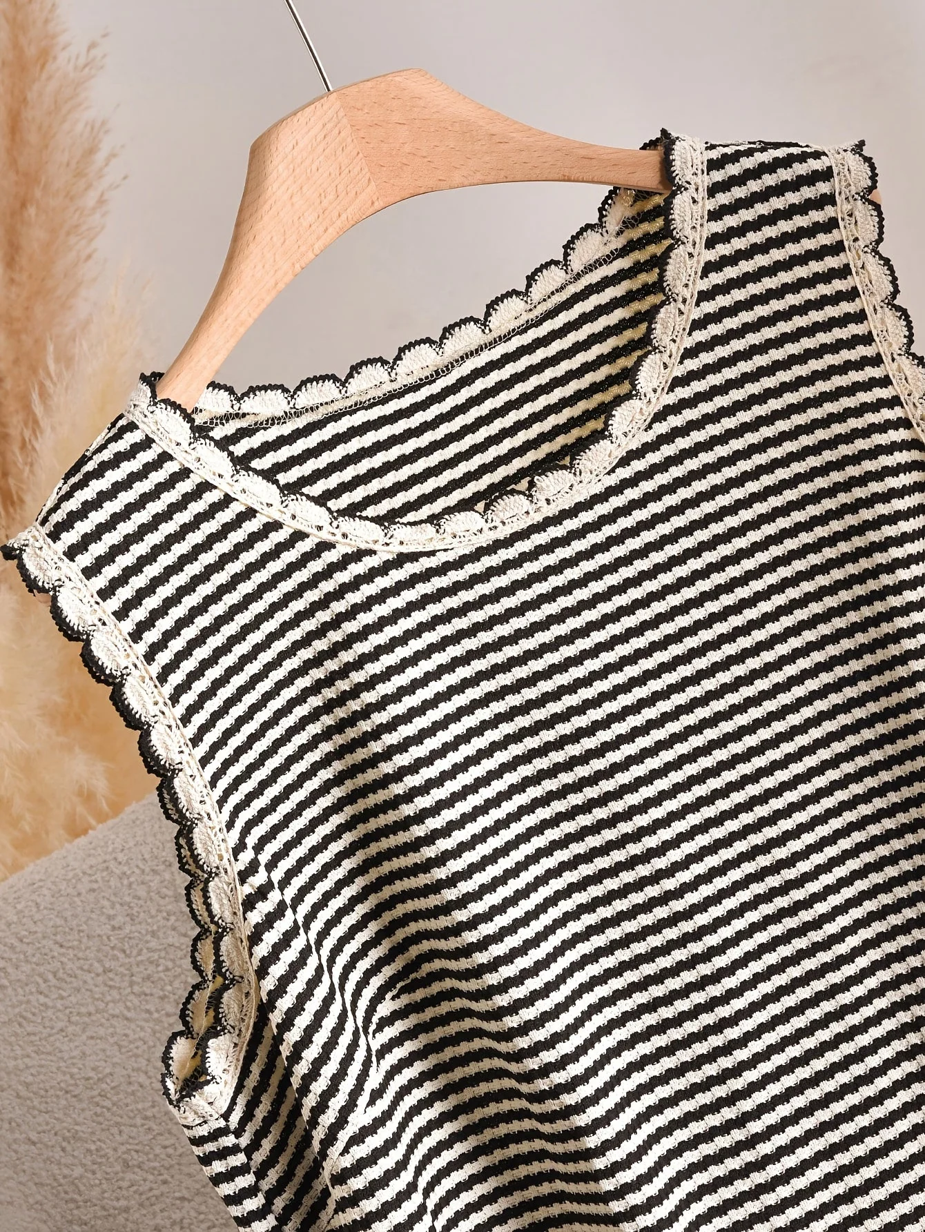 Damen Strick-Tanktop im Boho-Stil mit Streifen und Fransen – Elegantes Freizeit-Oberteil für Frühling und Sommer - Image 10
