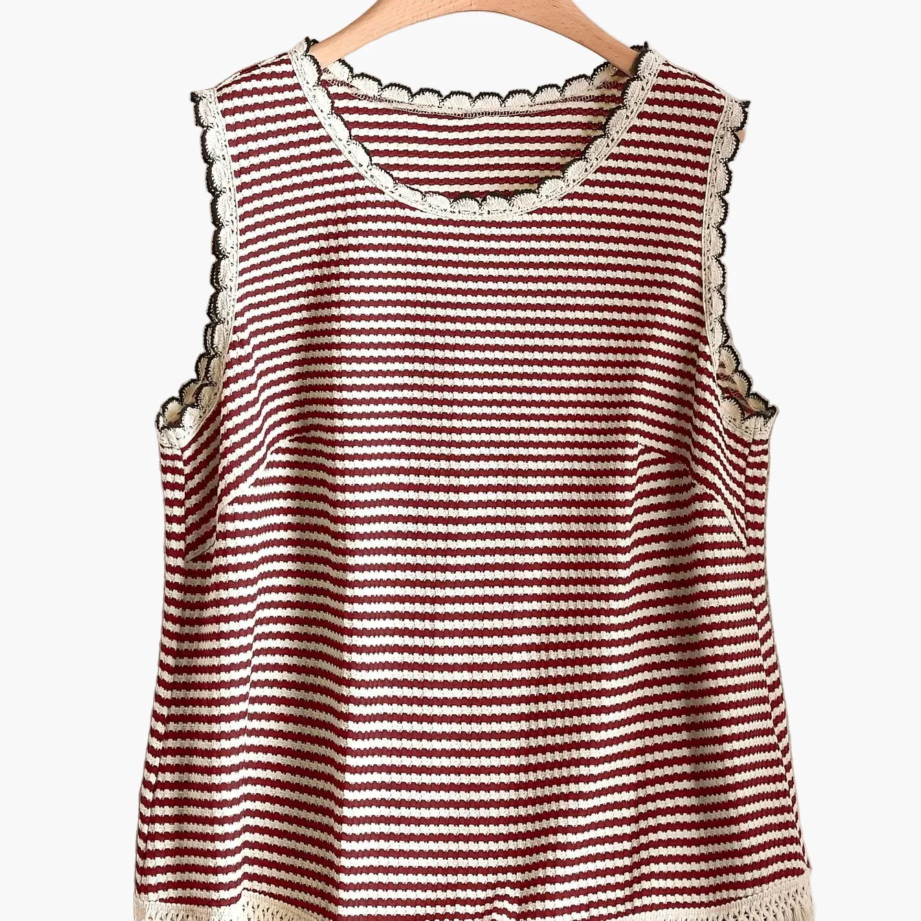 Damen Strick-Tanktop im Boho-Stil mit Streifen und Fransen – Elegantes Freizeit-Oberteil für Frühling und Sommer - Image 13