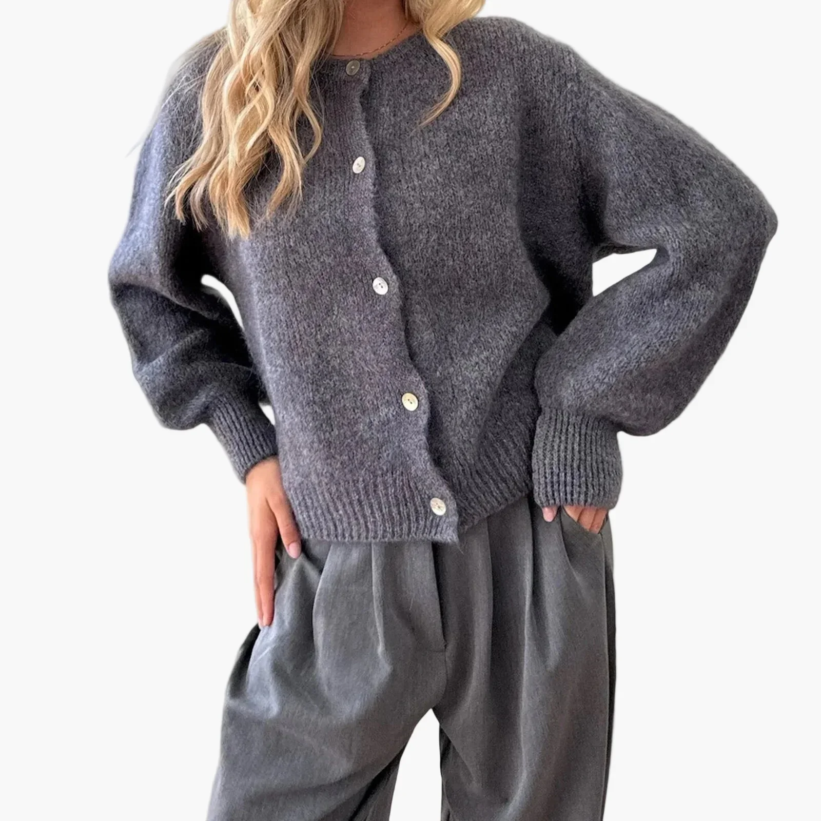 Damen Strickjacke im klassischen Stil – Bequemer Freizeit-Cardigan für den Alltag - Image 3