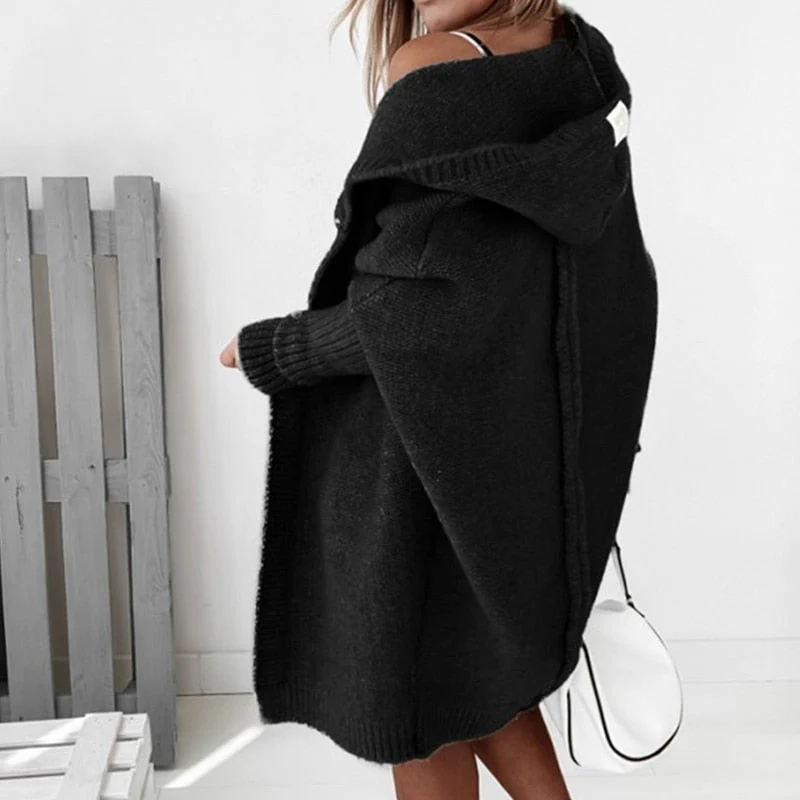 Damen Strickjacke mit Kapuze – Kuscheliger Oversize Cardigan für Herbst und Winter, modisches Freizeit-Outfit - Image 5