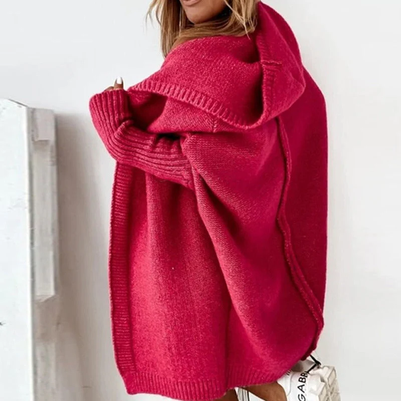Damen Strickjacke mit Kapuze – Kuscheliger Oversize Cardigan für Herbst und Winter, modisches Freizeit-Outfit - Image 7