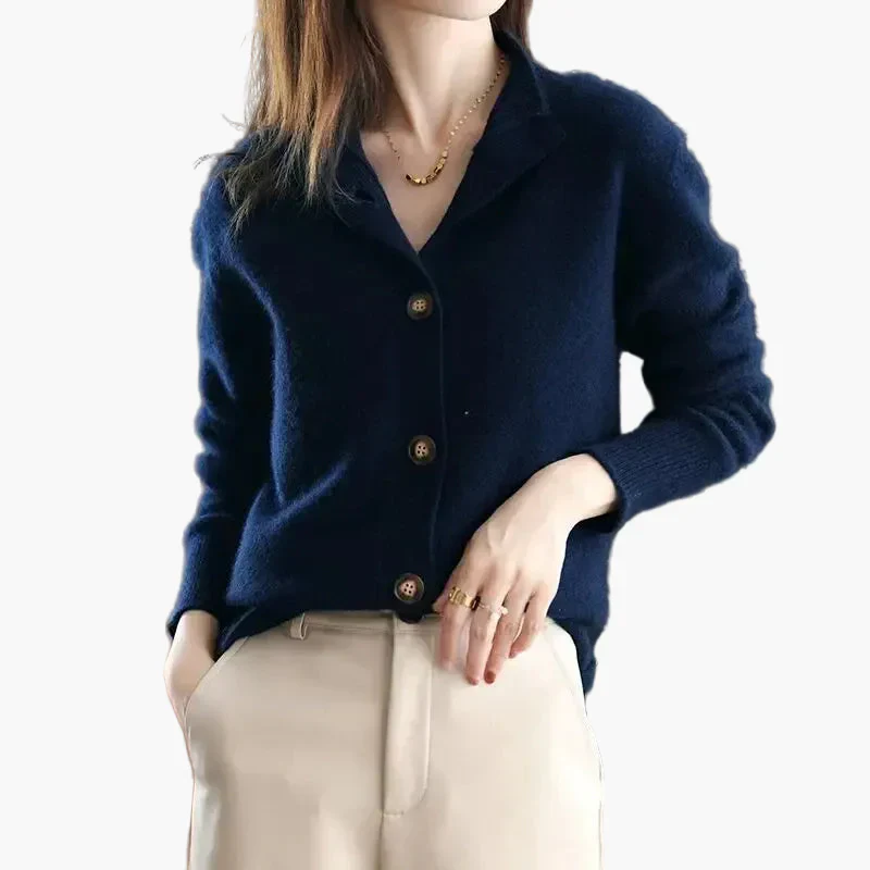 Damen Strickjacke im Modernen Stil mit Knopfleiste – Vielseitiger Cardigan für Alltag und Büro - Image 2