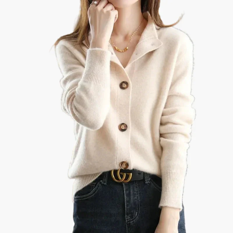 Damen Strickjacke im Modernen Stil mit Knopfleiste – Vielseitiger Cardigan für Alltag und Büro - Image 4