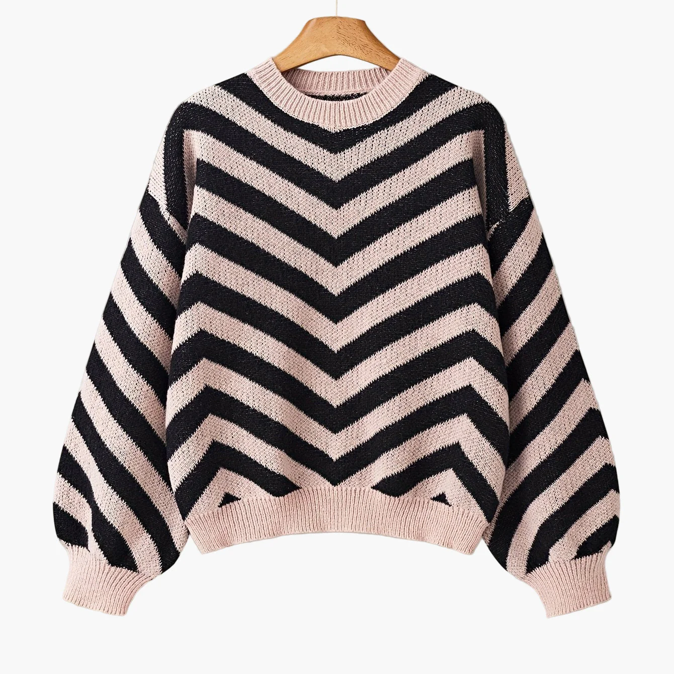 Damen Strickpullover mit Chevron-Muster und modernem Oversize-Look – Perfekt für Herbst und Winter - Image 12
