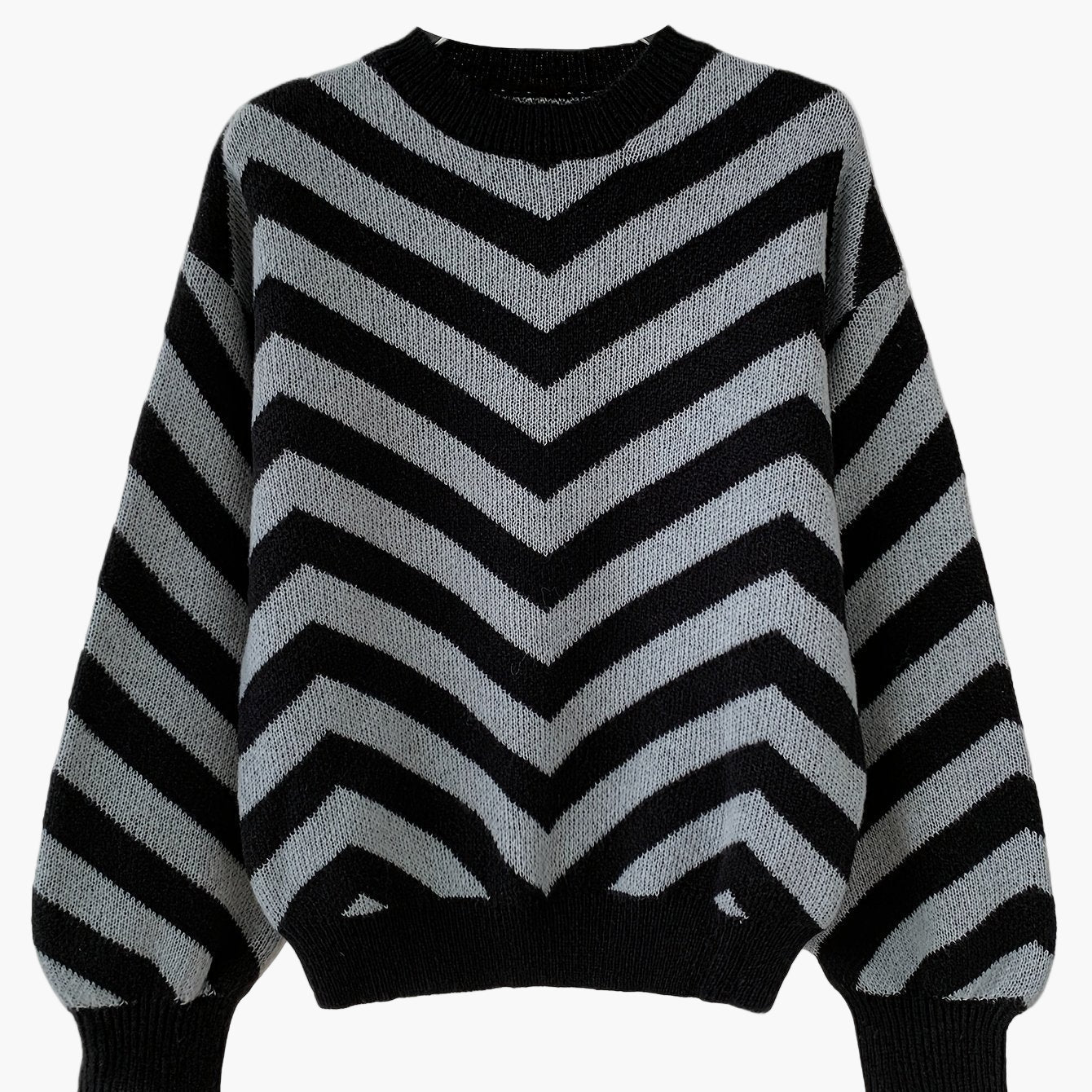 Damen Strickpullover mit Chevron-Muster und modernem Oversize-Look – Perfekt für Herbst und Winter - Image 13