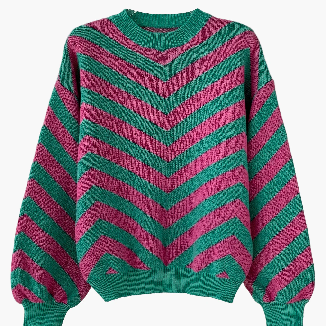 Damen Strickpullover mit Chevron-Muster und modernem Oversize-Look – Perfekt für Herbst und Winter - Image 14