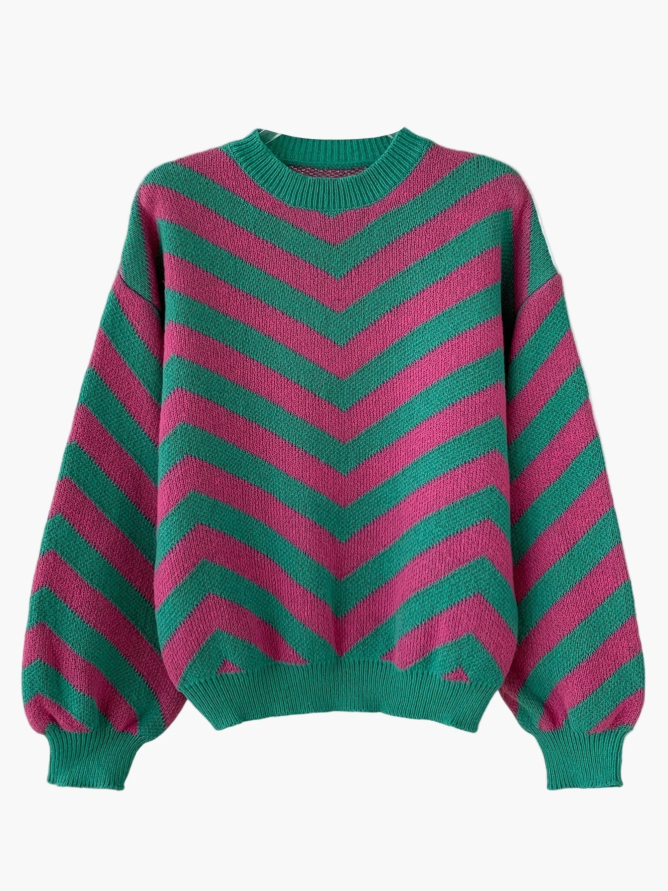 Damen Strickpullover mit Chevron-Muster und modernem Oversize-Look – Perfekt für Herbst und Winter - Image 2