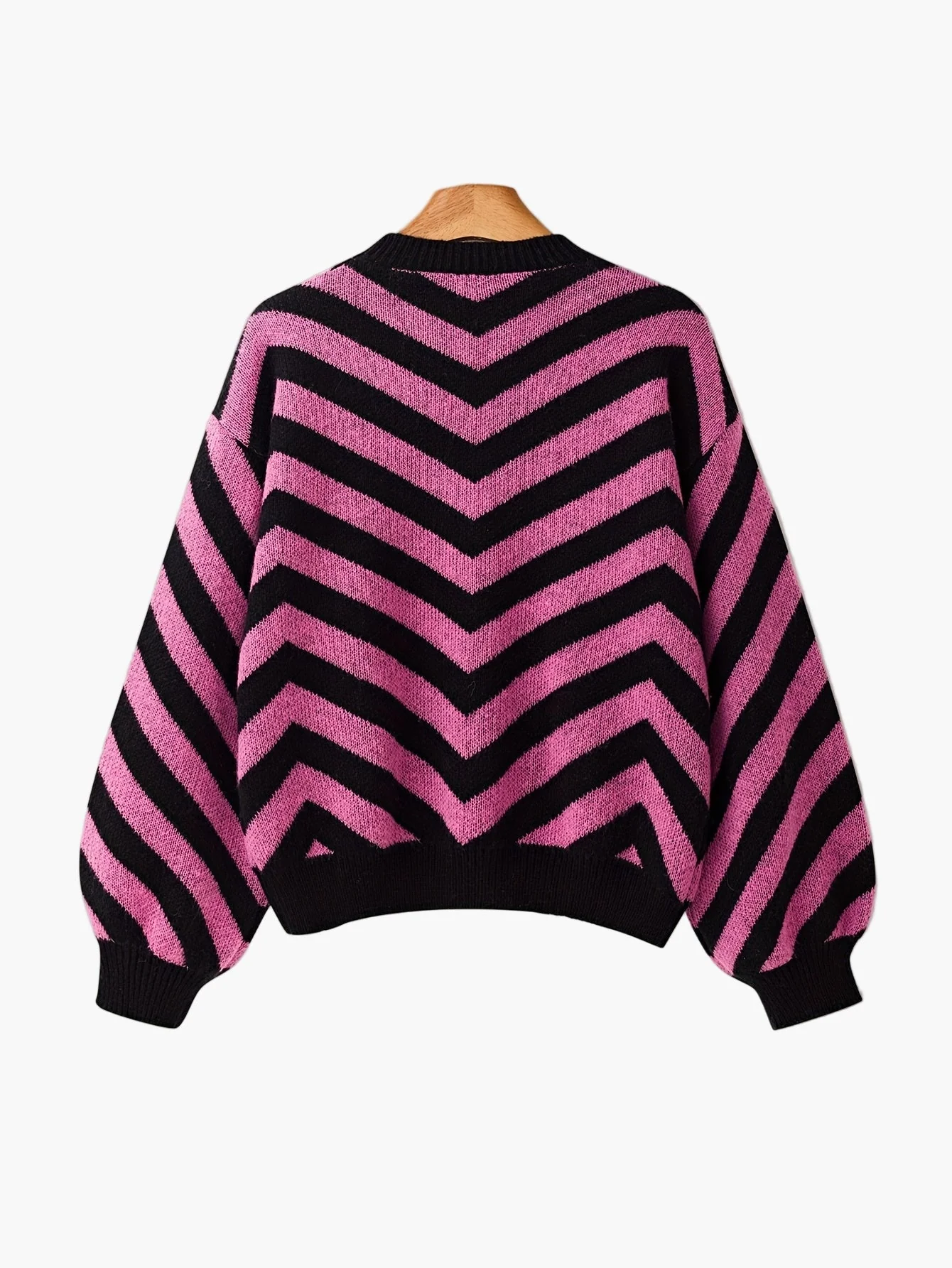 Damen Strickpullover mit Chevron-Muster und modernem Oversize-Look – Perfekt für Herbst und Winter - Image 4