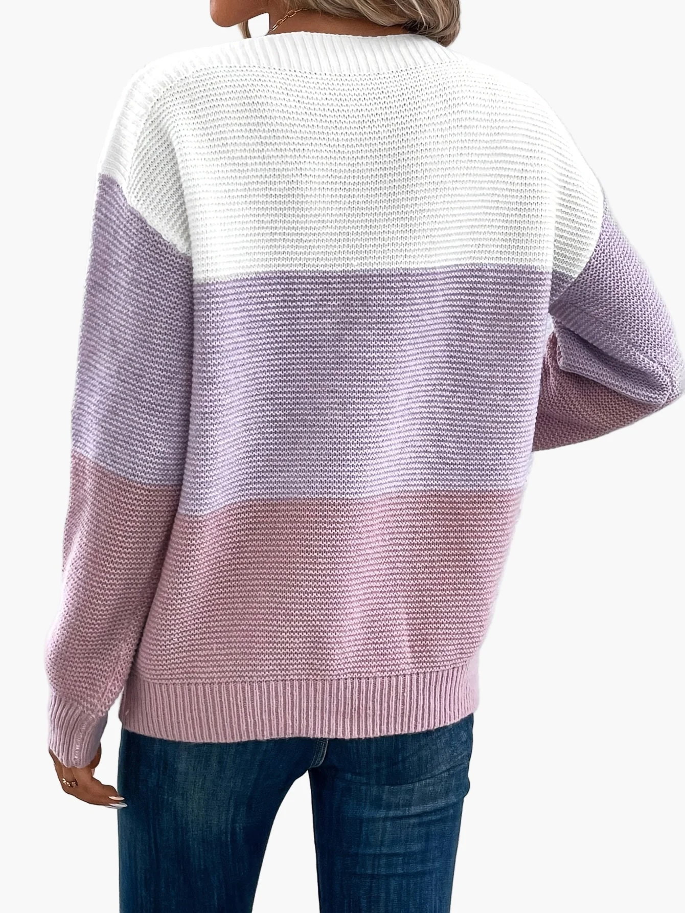 Damen Strickpullover im Colorblock-Design – Lässiger Herbst/Winter Freizeitlook - Image 5