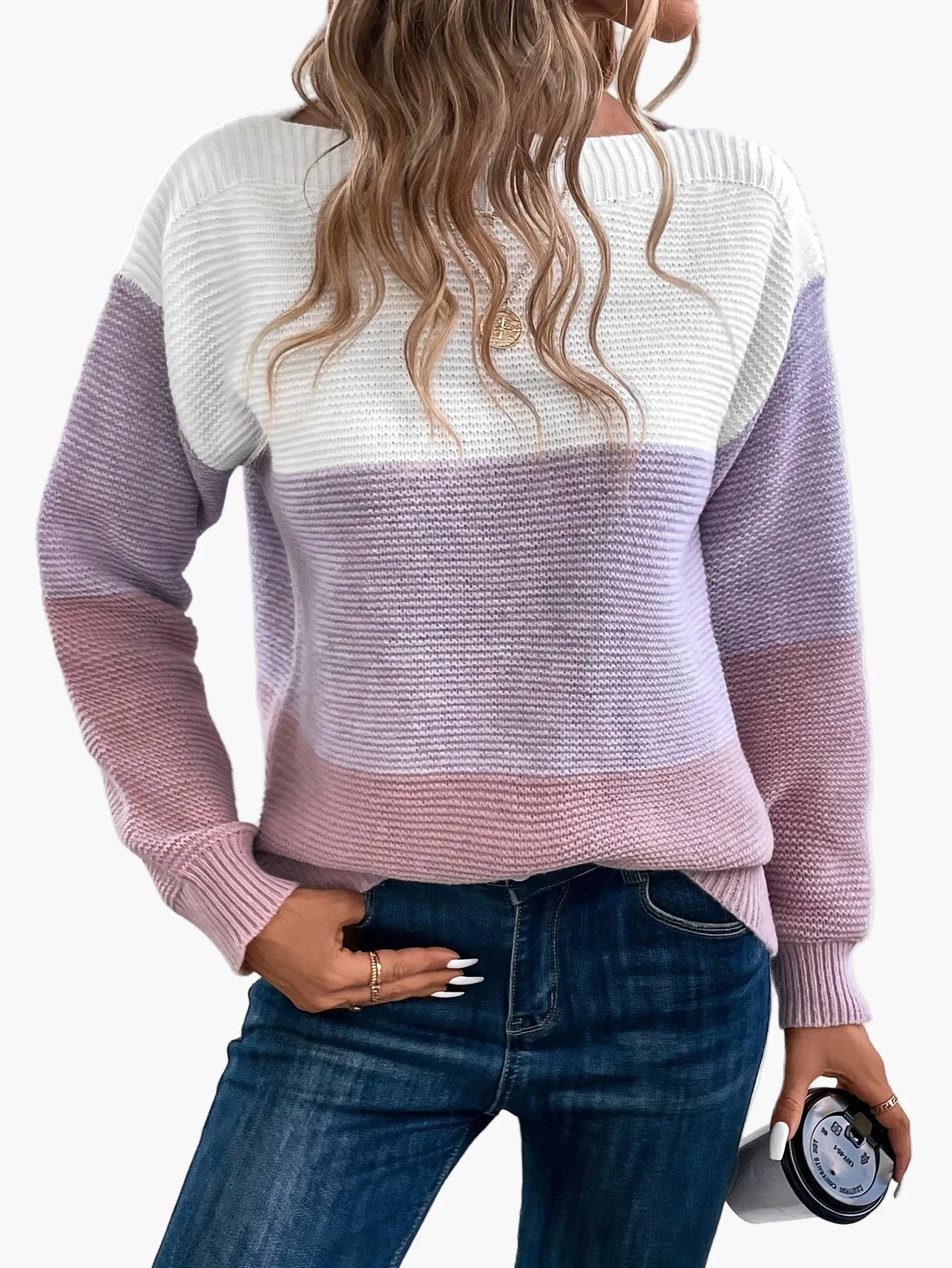 Damen Strickpullover im Colorblock-Design – Lässiger Herbst/Winter Freizeitlook - Image 8
