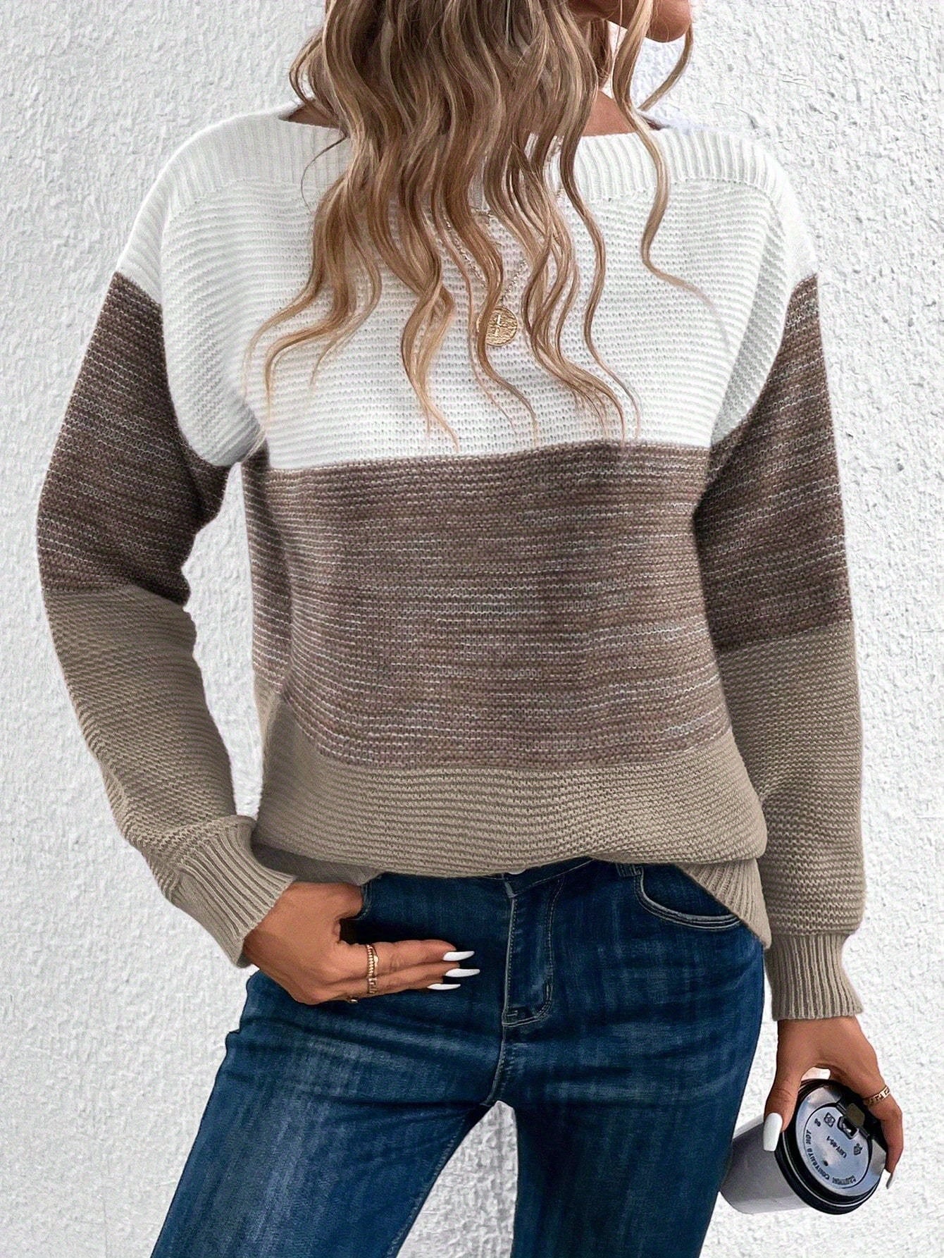 Damen Strickpullover im Colorblock-Design – Lässiger Herbst/Winter Freizeitlook - Image 9