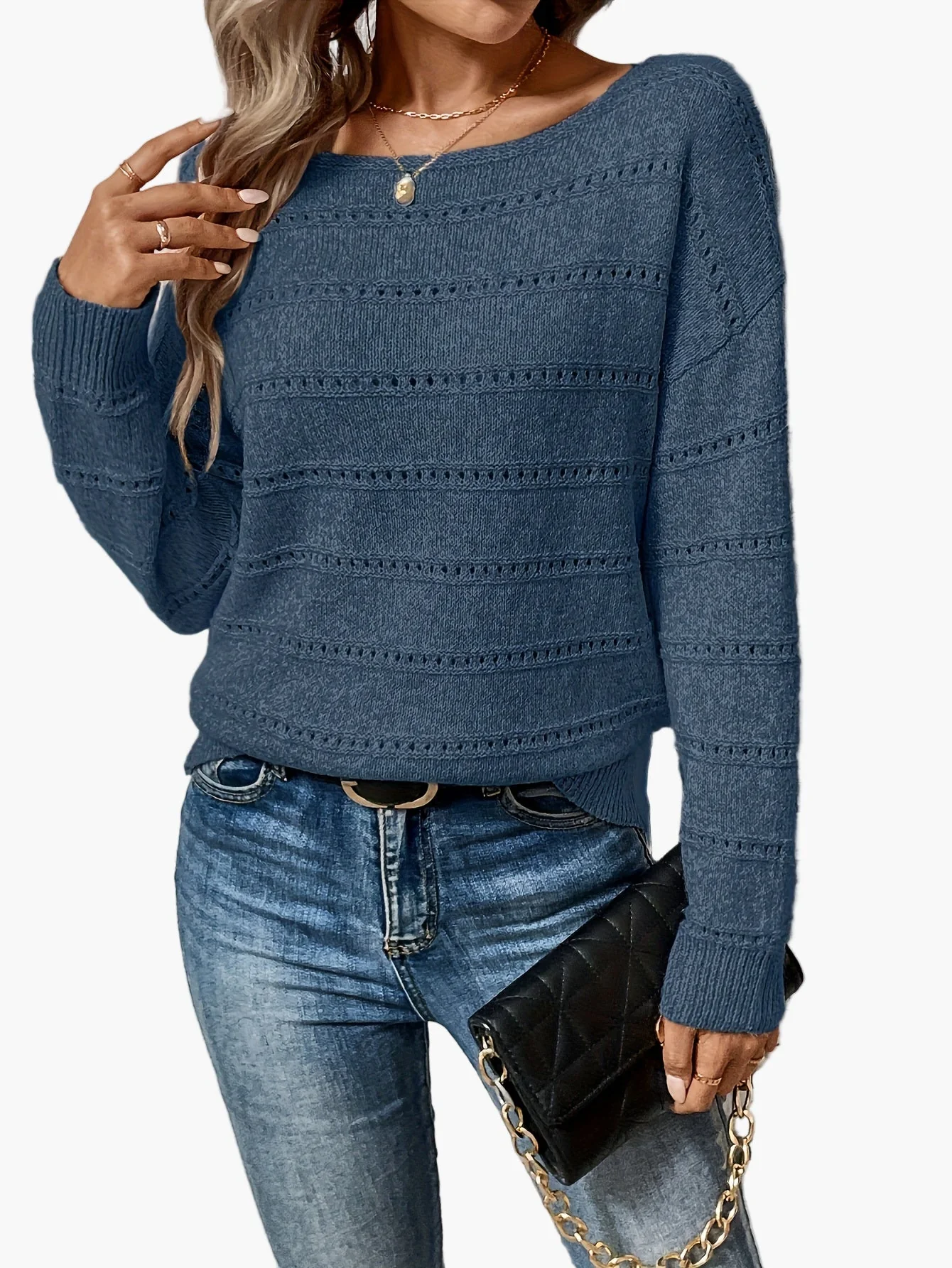 Damen Strickpullover Elegant Lockerer Stil für Herbst und Winter - Image 3