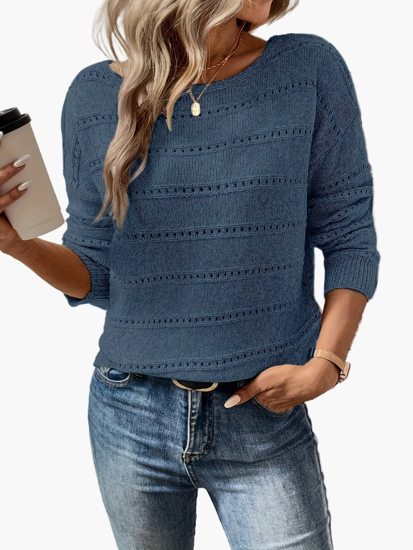 Damen Strickpullover Elegant Lockerer Stil für Herbst und Winter - Image 4