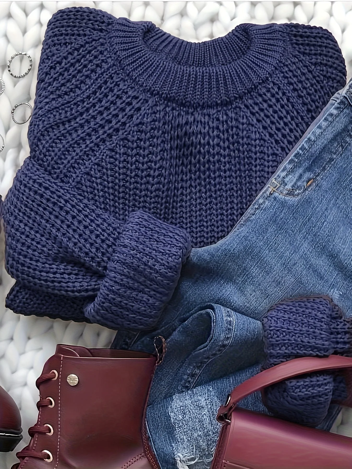 Damen Strickpullover im eleganten, lockeren Stil für Herbst und Winter - Image 2