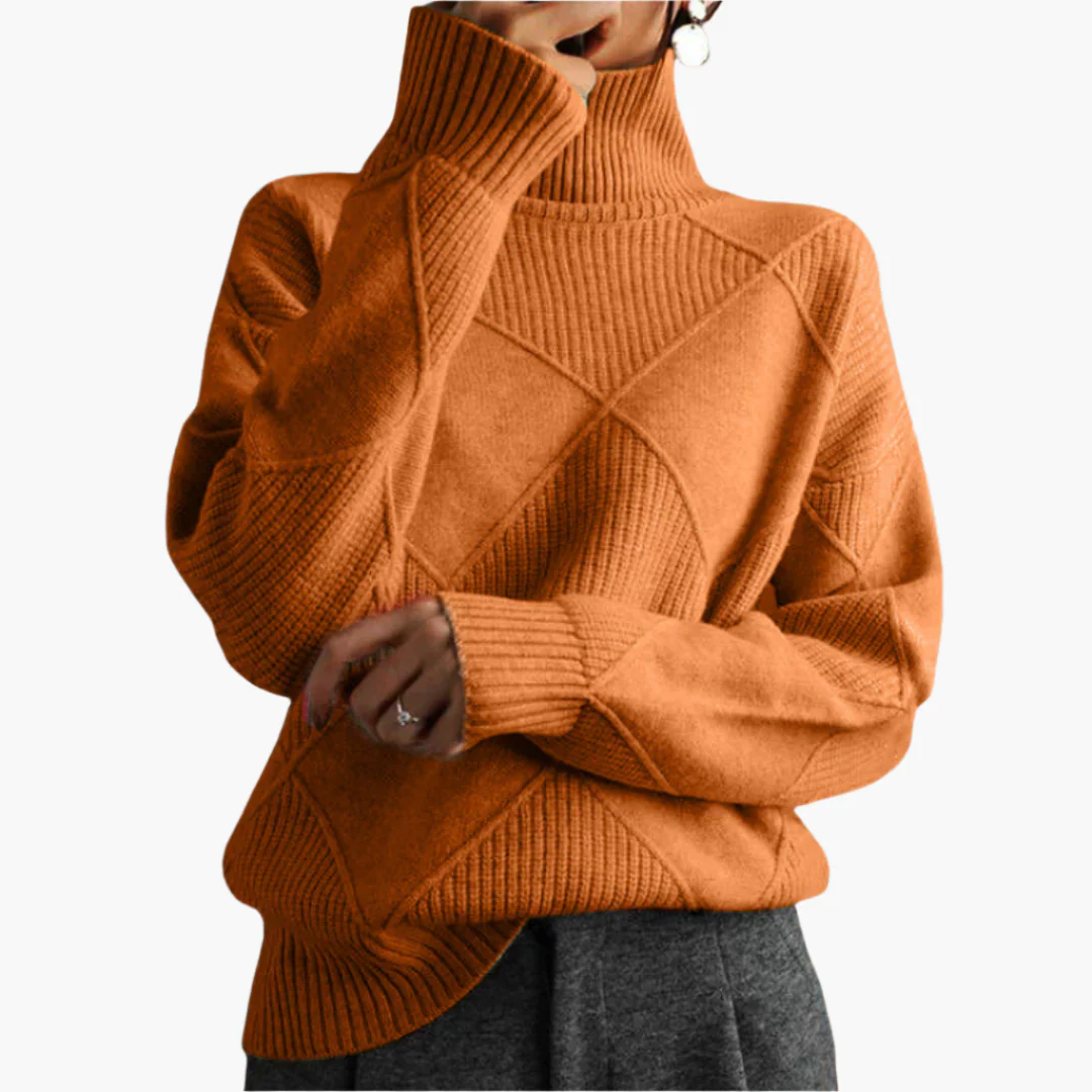 Damen Strickpullover mit Rautenmuster – Moderner Komfort für Alltag und Freizeit - Image 10