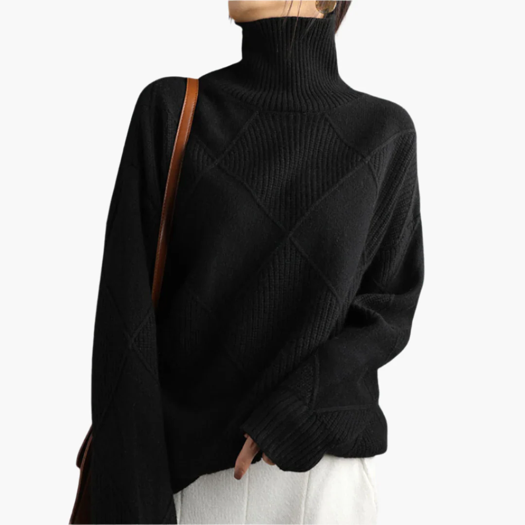 Damen Strickpullover mit Rautenmuster – Moderner Komfort für Alltag und Freizeit - Image 4