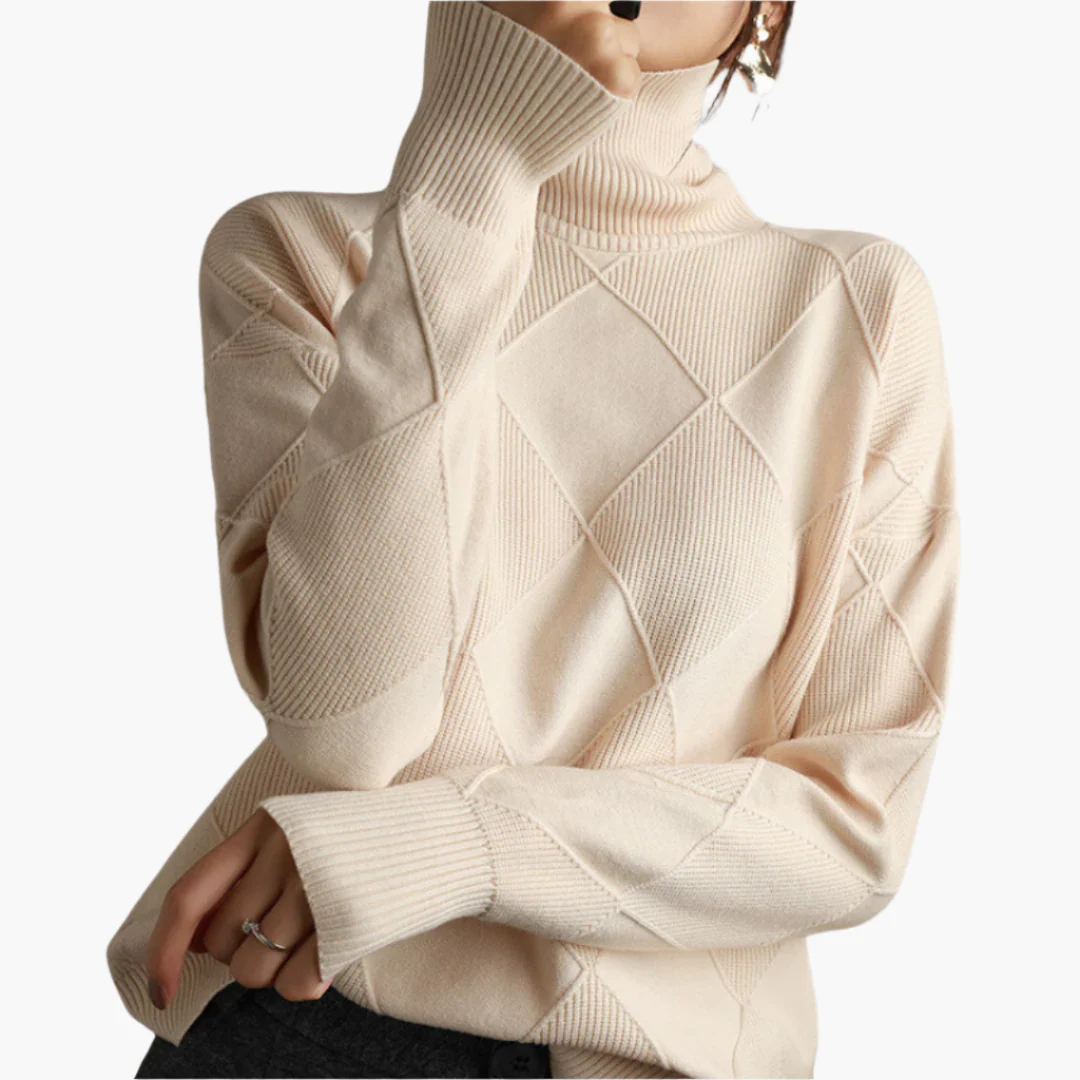 Damen Strickpullover mit Rautenmuster – Moderner Komfort für Alltag und Freizeit - Image 8