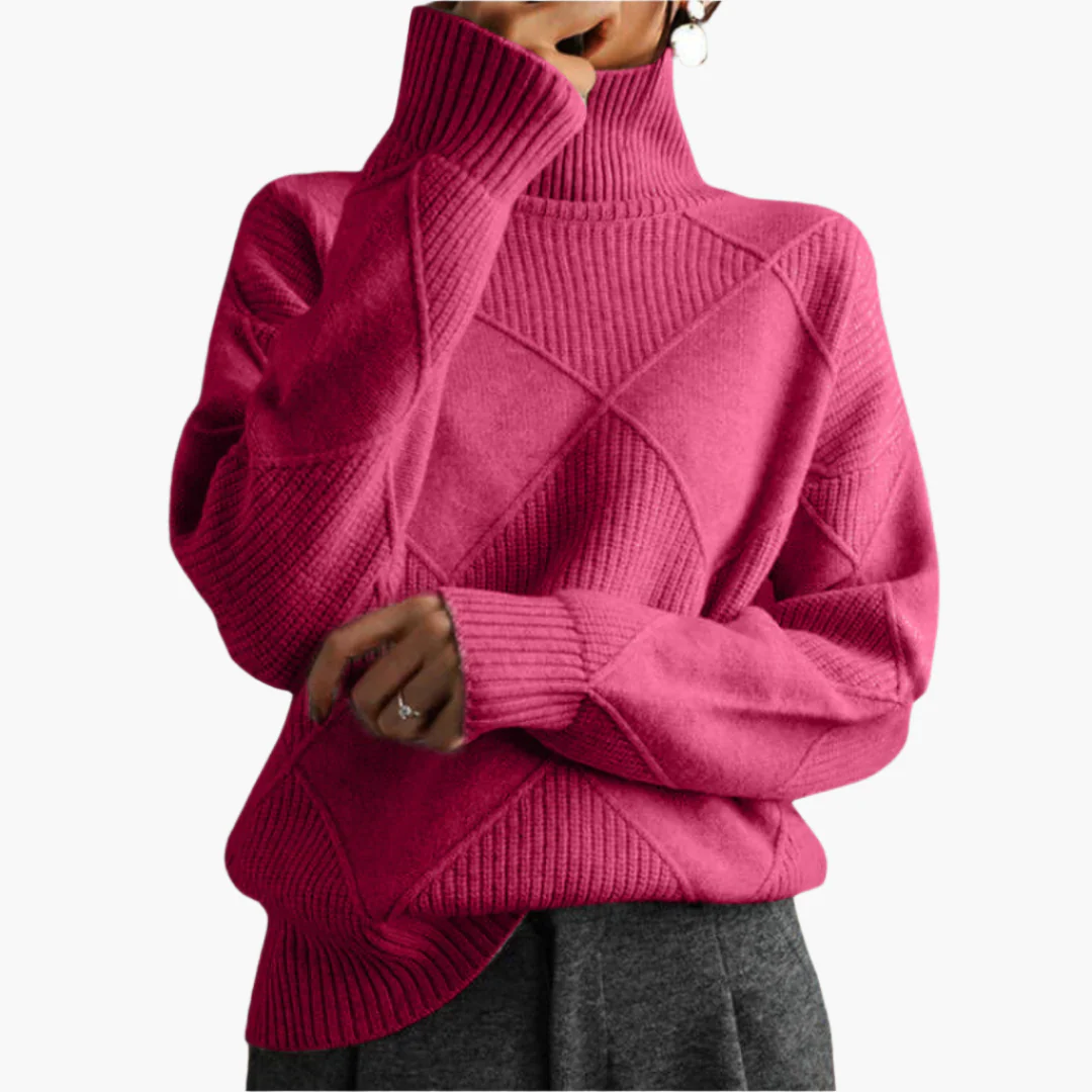 Damen Strickpullover mit Rautenmuster – Moderner Komfort für Alltag und Freizeit - Image 9