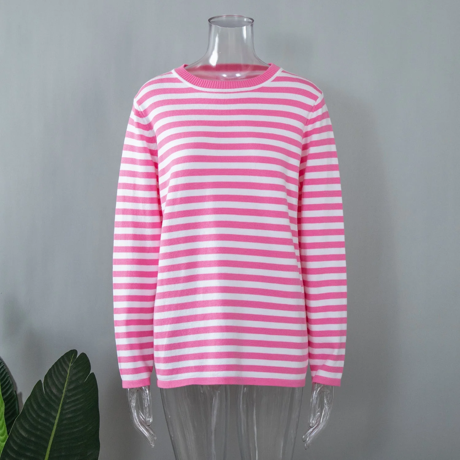 Damen Strickpullover mit Streifen – Lässiger Alltags-Sweater, zeitloser Stil, ideal für Büro & Freizeit - Image 13
