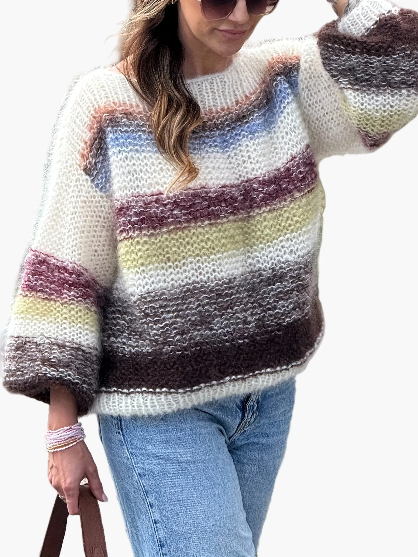 Damen Strickpullover mit Streifenmuster – Eleganter Herbst/Winter Pullover, Bequemer Alltagslook - Image 5