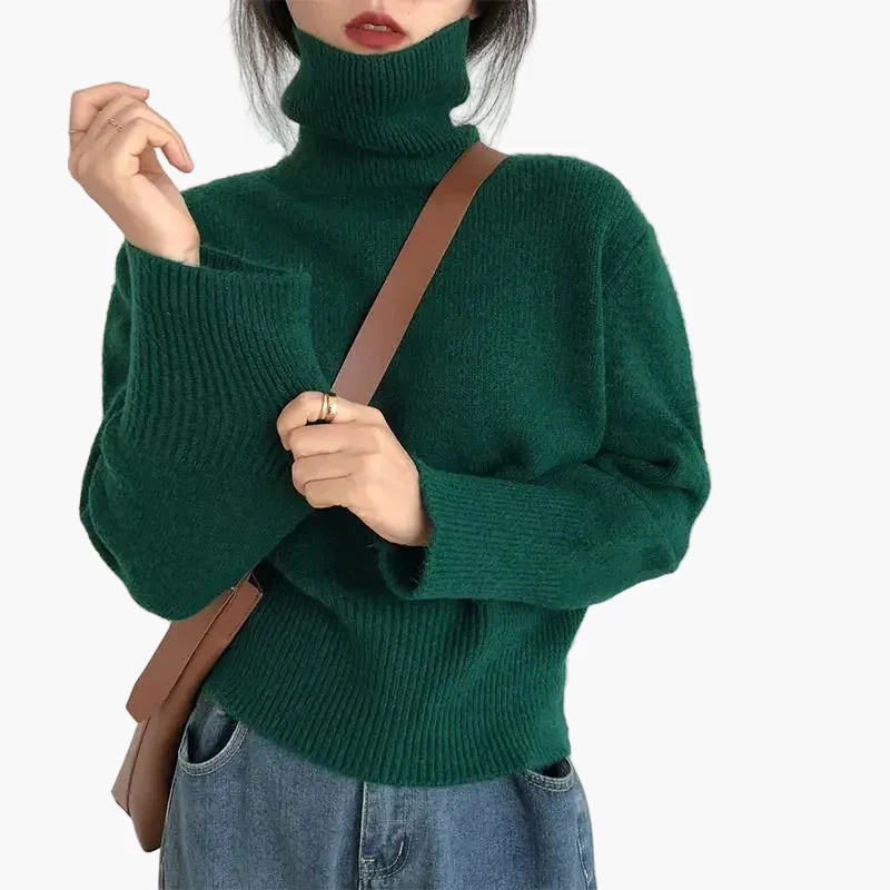 Damen Strickpullover mit Rollkragen – Modischer Herbst & Winter Style für Alltag und Büro