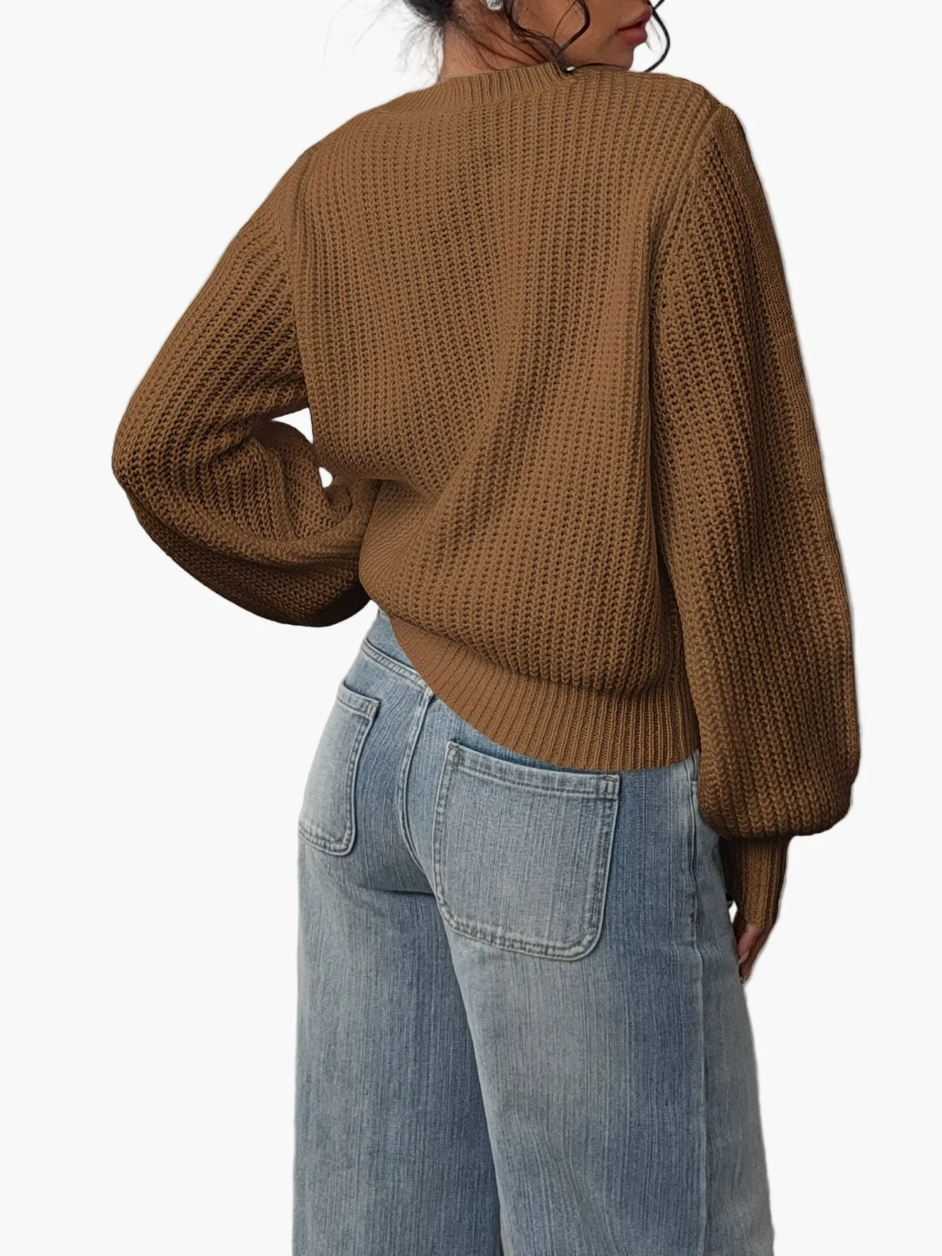 Damen Strickpullover mit Rundhalsausschnitt – Modischer Freizeit-Look für Alltag und Büro - Image 10