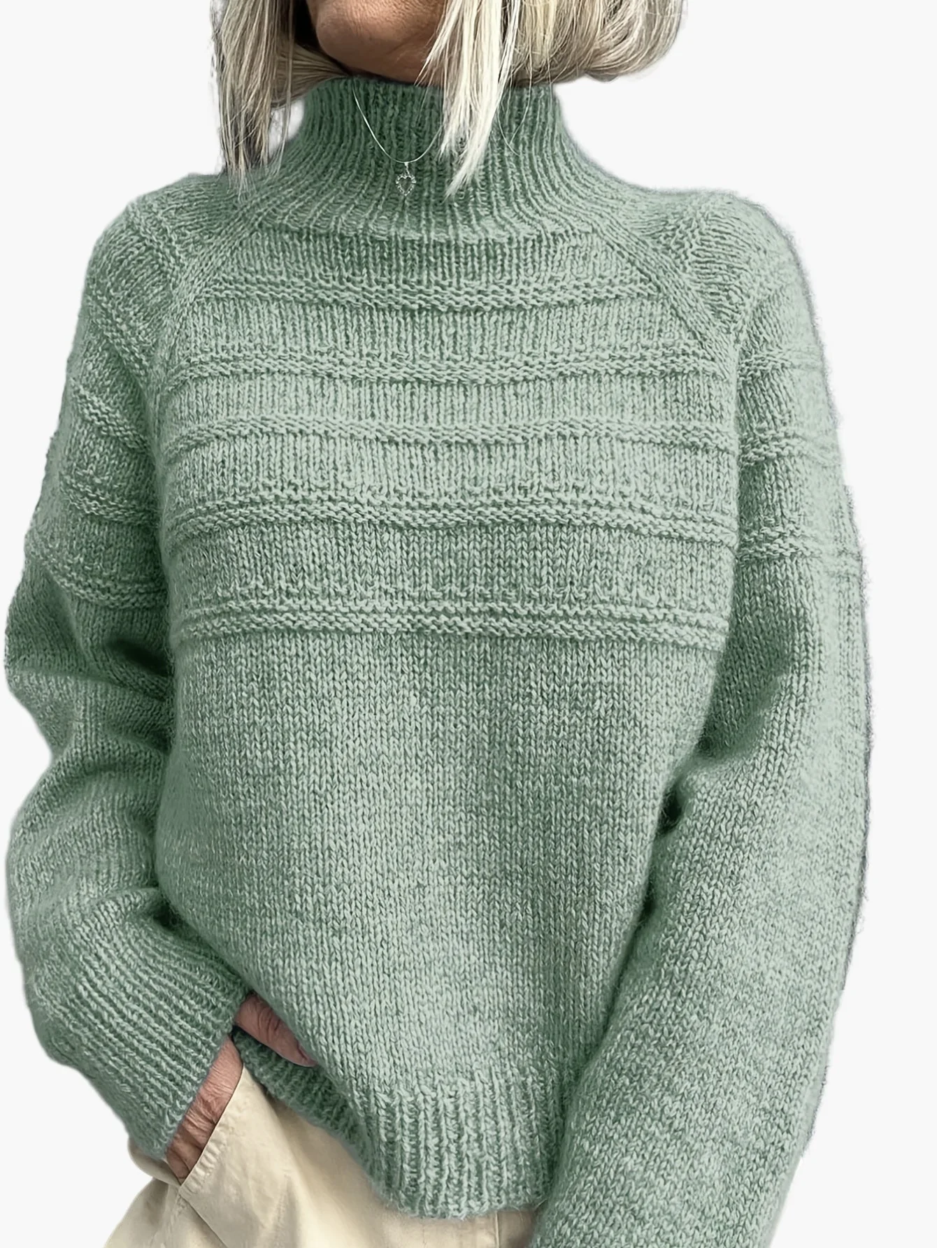 Damen Strickpullover mit Stehkragen – Eleganter Alltags-Look für Herbst und Winter - Image 2
