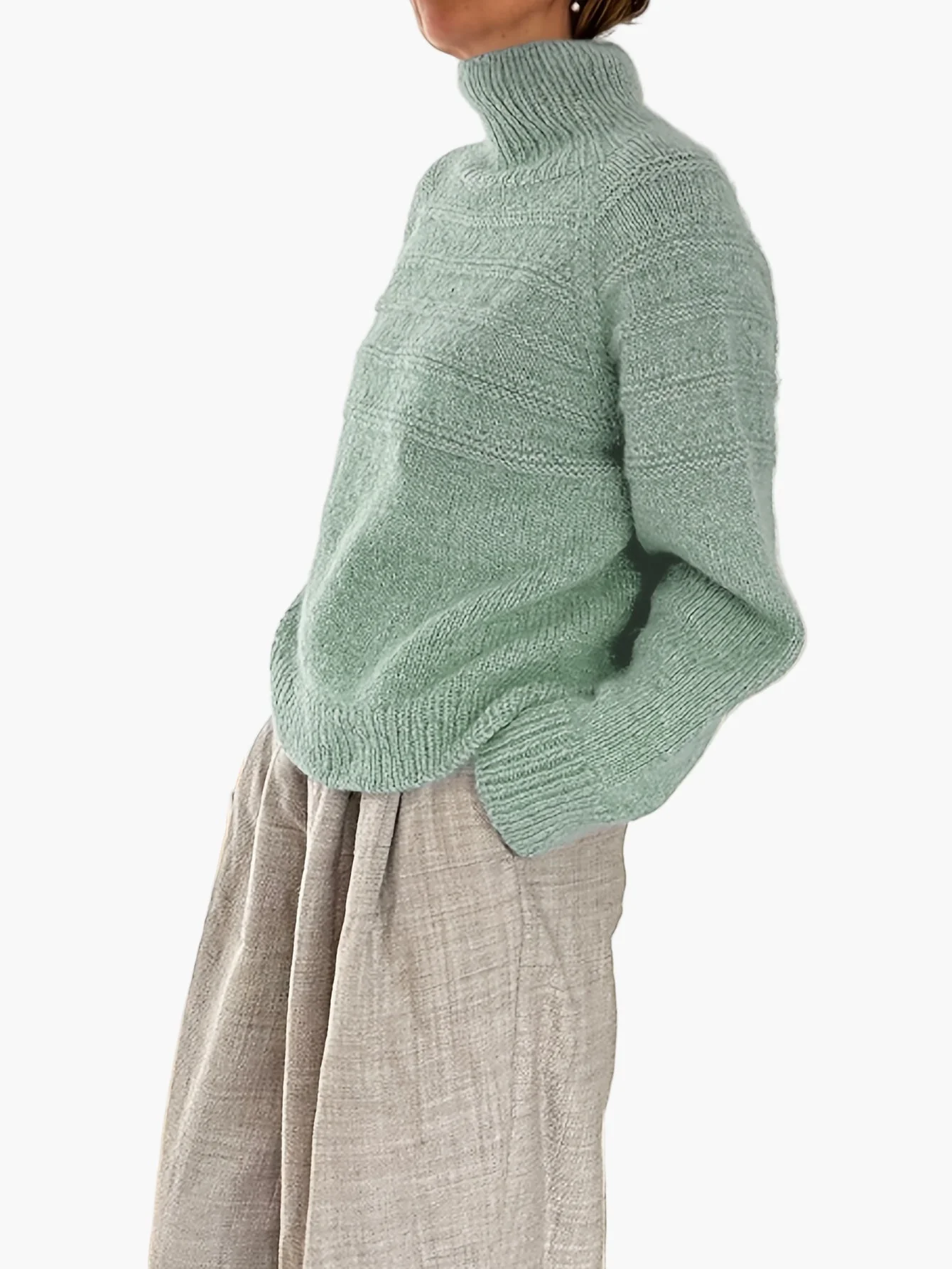 Damen Strickpullover mit Stehkragen – Eleganter Alltags-Look für Herbst und Winter - Image 4