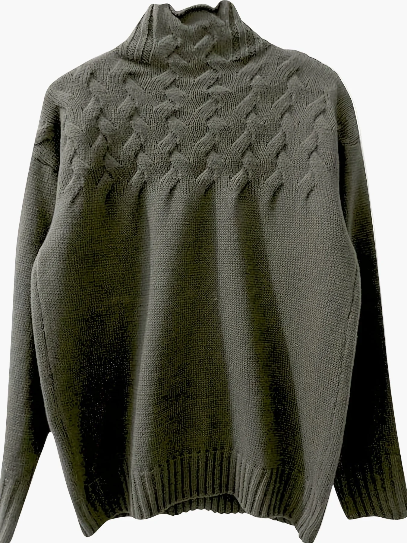 Damen Strickpullover mit Zopfmuster und Stehkragen – Modischer Winterpullover für Freizeit und Alltag - Image 3