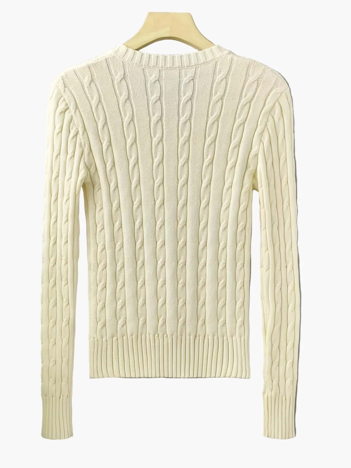 Damen Strickpullover mit Zopfmuster und V-Ausschnitt – Modischer Freizeitpullover für Alltag und Büro - Image 9