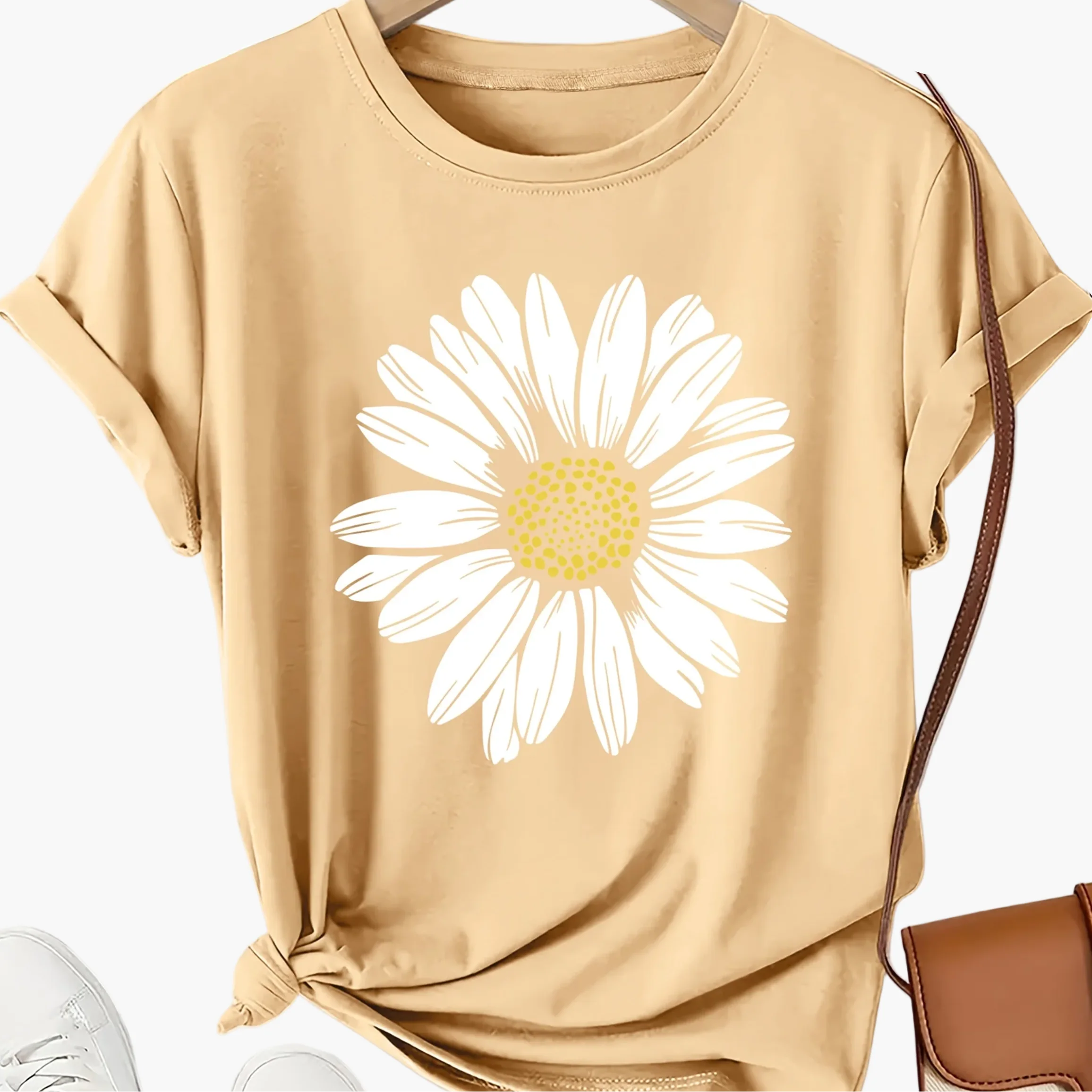 Damen T-Shirt mit Gänseblümchen-Print – Lässige Sommermode für Freizeit und Alltag - Image 15