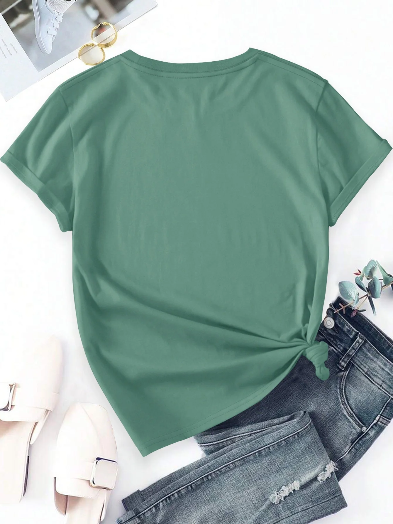 Damen T-Shirt mit Wildblumen-Print – Modernes Freizeitshirt mit floraler Illustration, Kurzarm, Ideal für Alltag & Freizeit - Image 7
