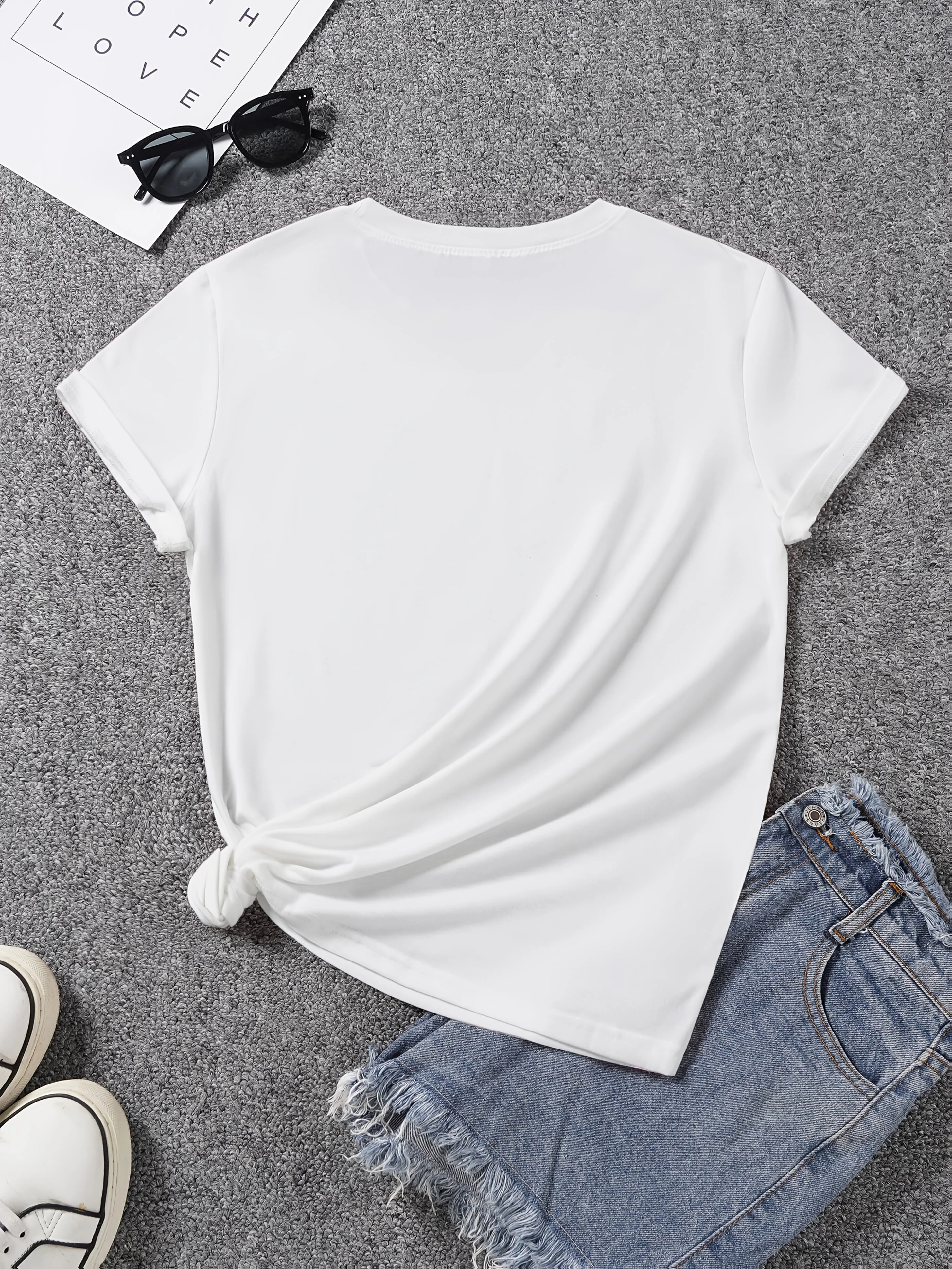 Damen T-Shirt mit Sonnenblumen- und Schmetterlings-Print, Casual Style, Frühling/Sommer - Image 9