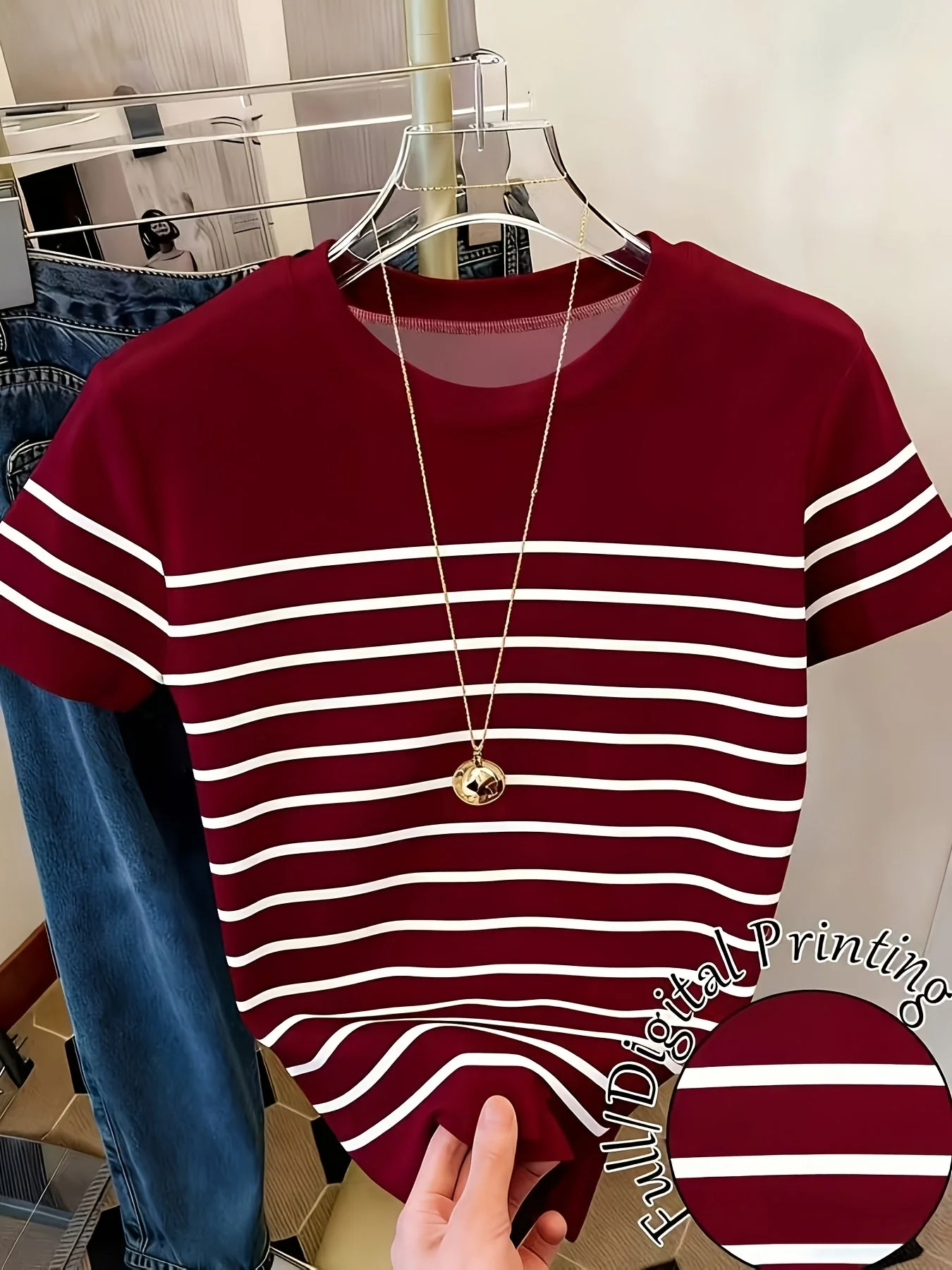 Damen T-Shirt im Streifen-Design mit Raffung – Eleganter Freizeitstil für den Sommer - Image 9
