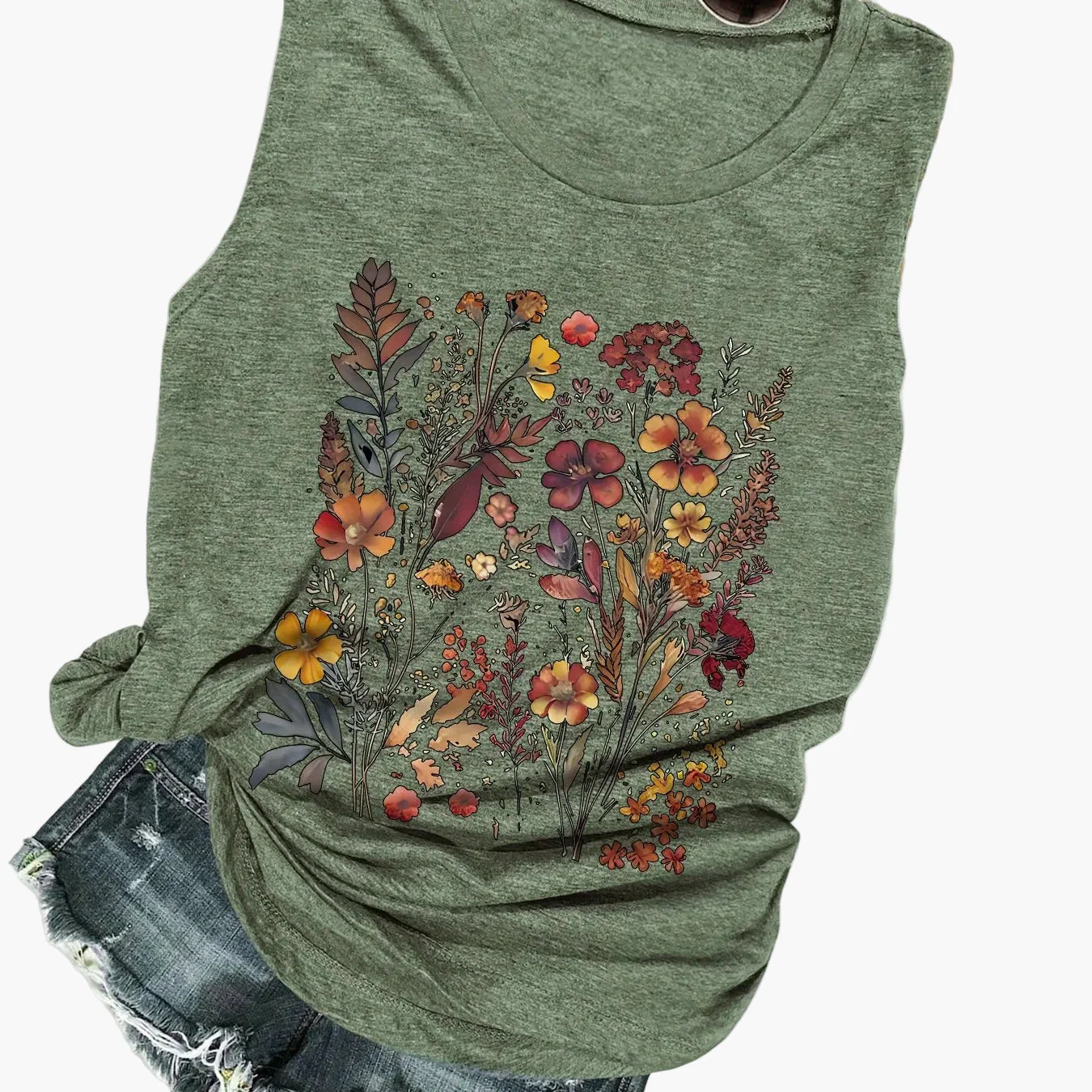 Damen Tanktop mit Blumenmuster – Lässiges Sommer-Shirt für Freizeit und Urlaub - Image 7