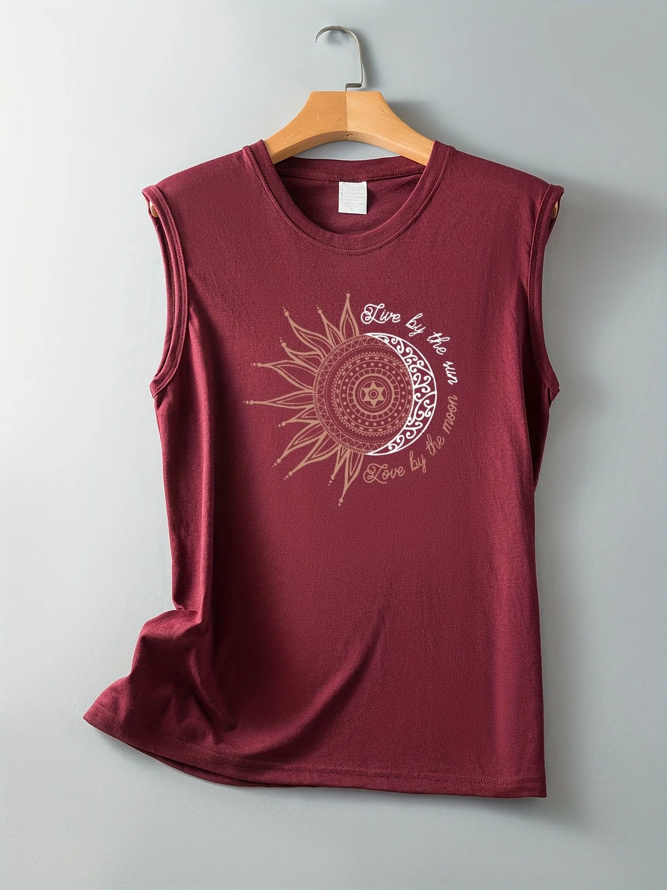 Damen Tanktop Boho-Stil mit Sonne und Mond Print – Sommer Freizeitshirt - Image 5