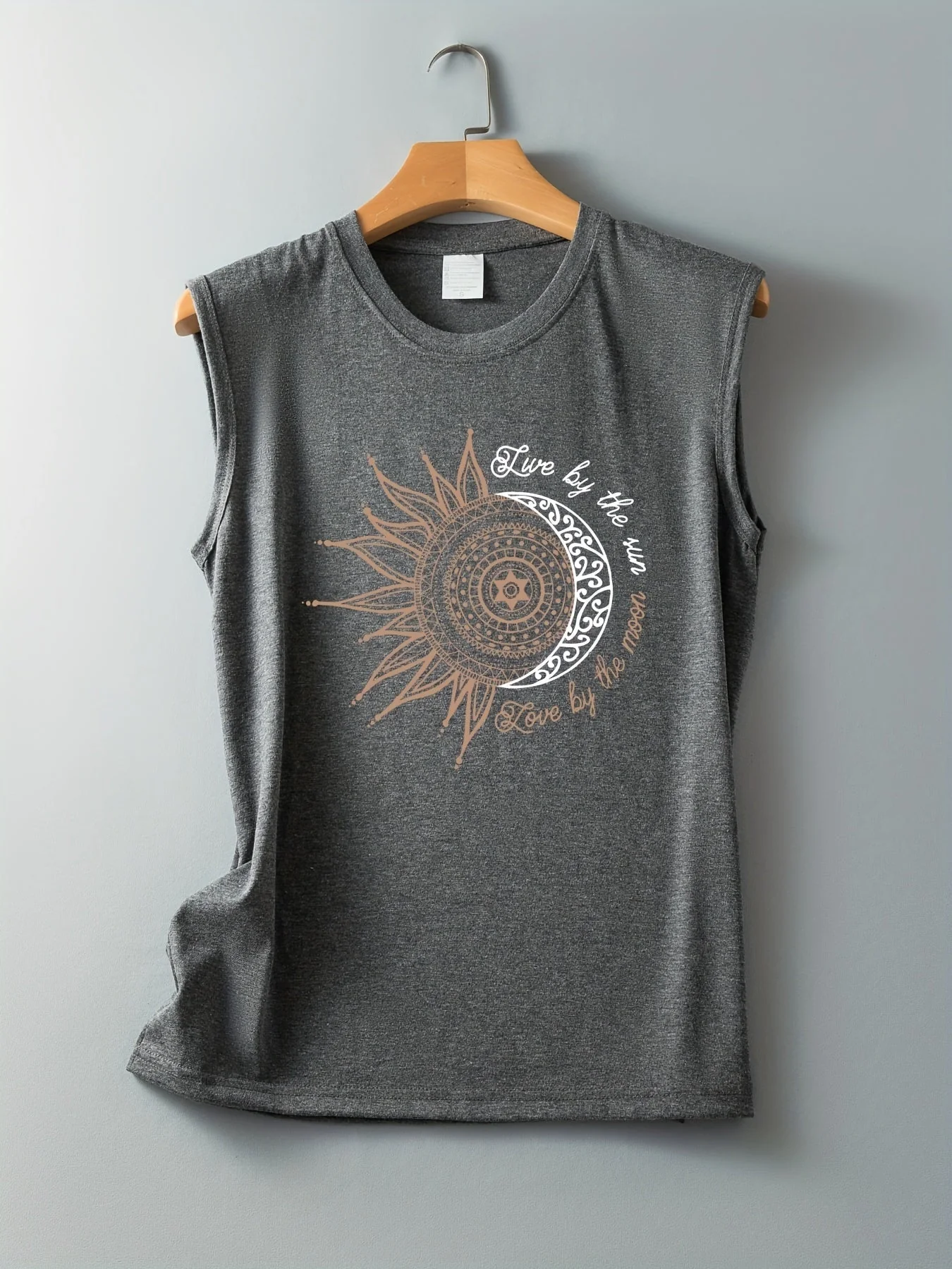 Damen Tanktop Boho-Stil mit Sonne und Mond Print – Sommer Freizeitshirt - Image 6