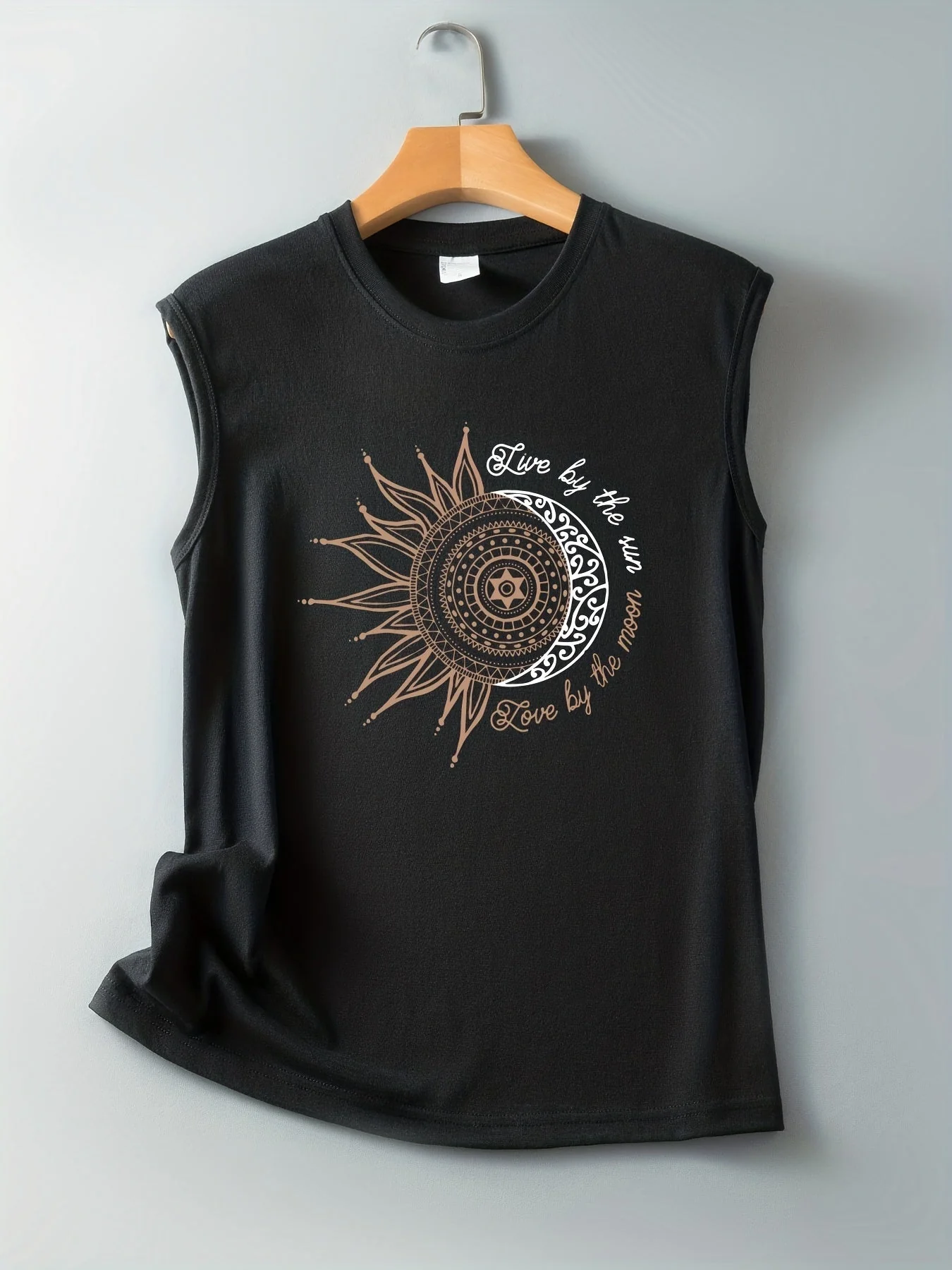 Damen Tanktop Boho-Stil mit Sonne und Mond Print – Sommer Freizeitshirt - Image 7