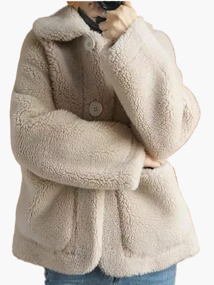 Damen Teddyfell-Jacke im lässigen Winter-Stil – Kuschelige Outdoor-Übergangsjacke - Image 4
