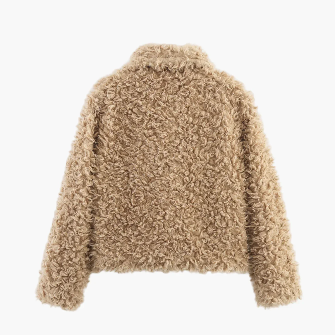 Damen Teddyfell Kurzjacke Vintage Look – Modische Übergangsjacke für Alltag & Freizeit - Image 3