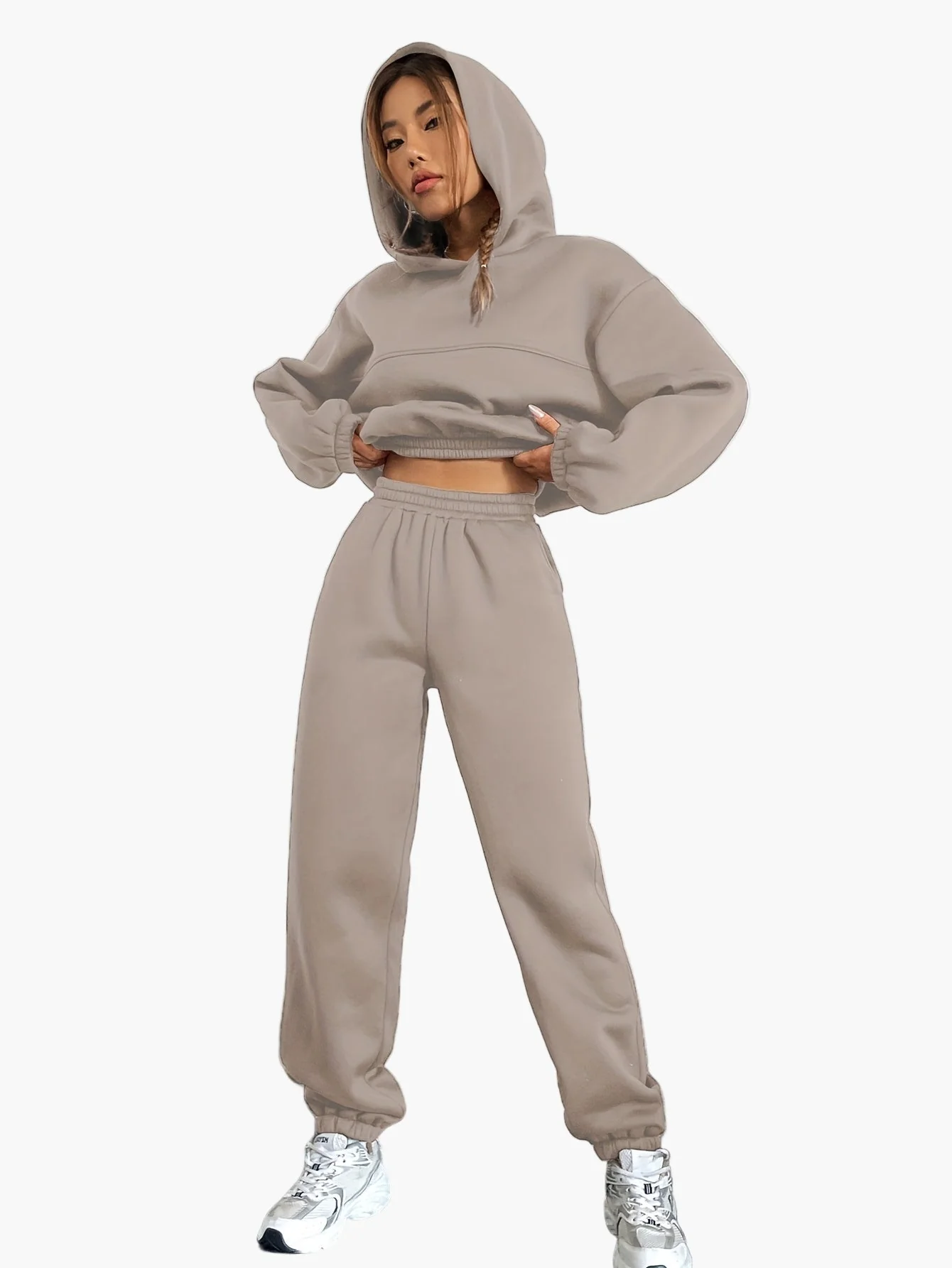 Damen Trainingsanzug Zweiteiler Hoodie & Jogginghose Lässig Sport Streetwear