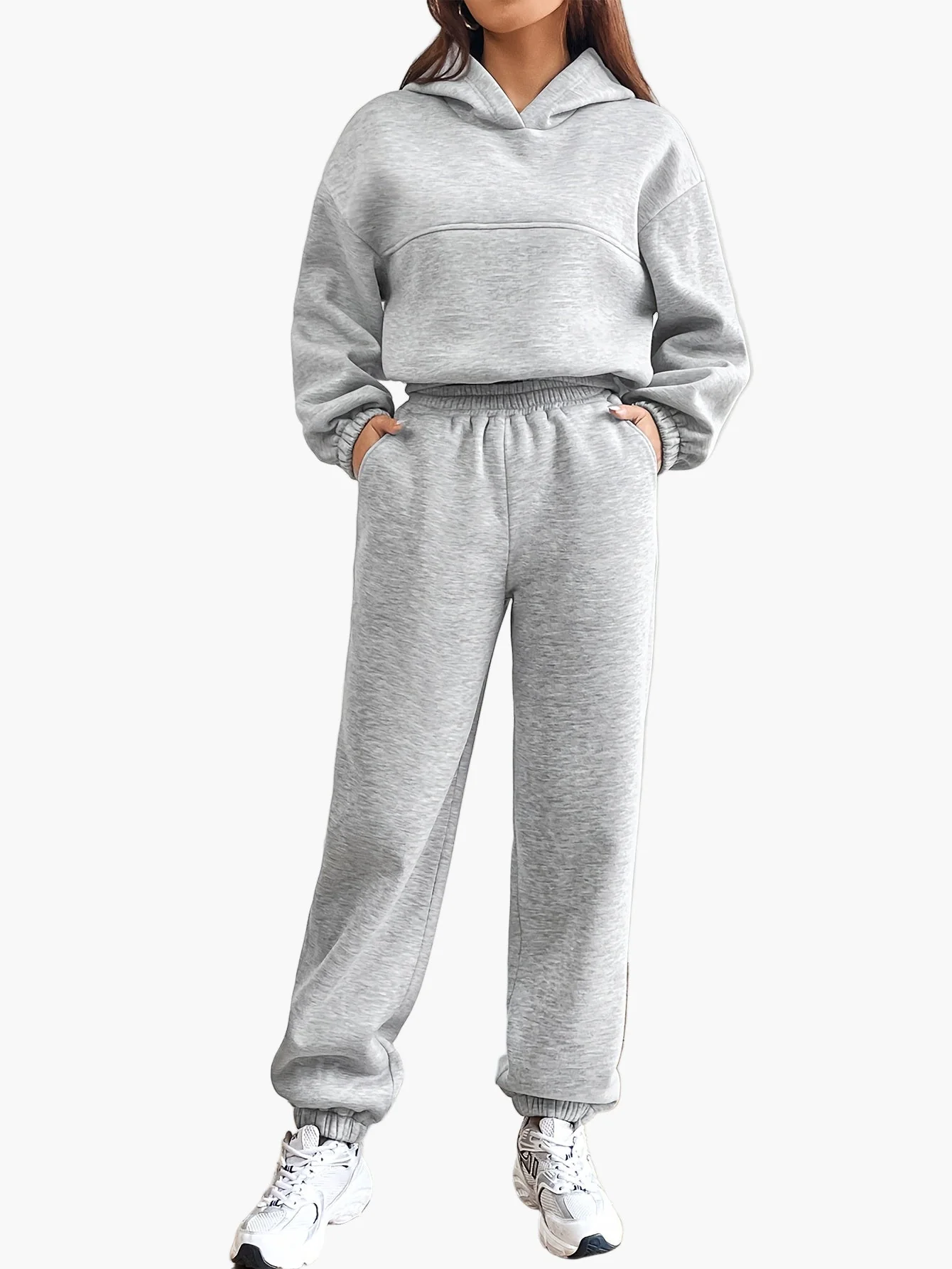 Damen Trainingsanzug Zweiteiler Hoodie & Jogginghose Lässig Sport Streetwear - Image 10