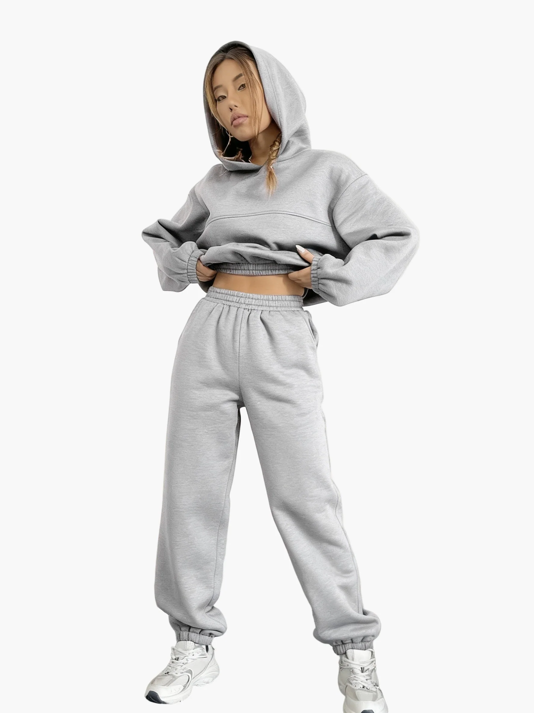 Damen Trainingsanzug Zweiteiler Hoodie & Jogginghose Lässig Sport Streetwear - Image 2