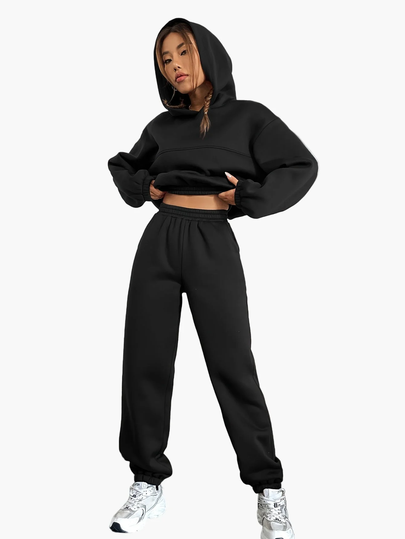 Damen Trainingsanzug Zweiteiler Hoodie & Jogginghose Lässig Sport Streetwear - Image 3
