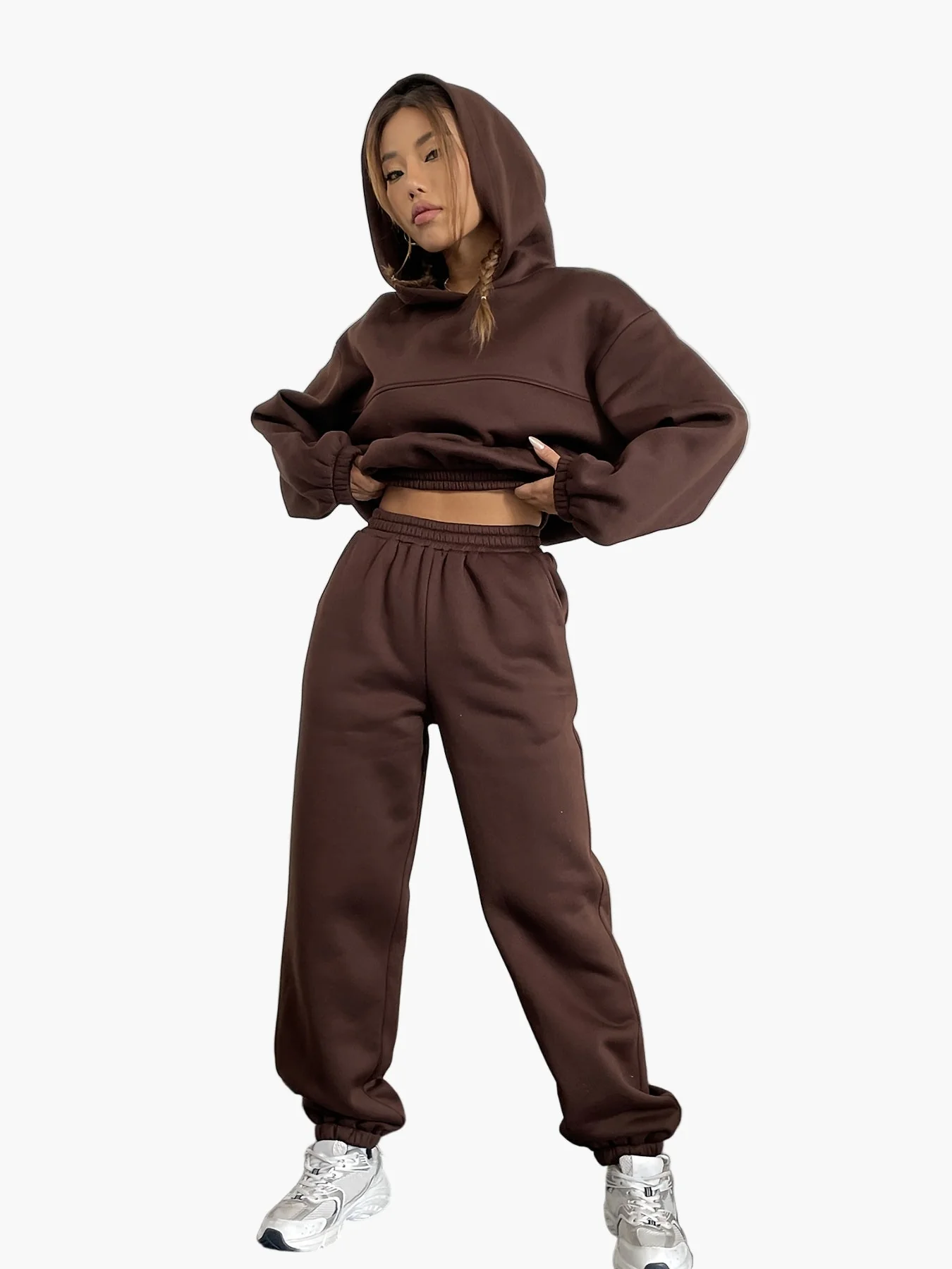 Damen Trainingsanzug Zweiteiler Hoodie & Jogginghose Lässig Sport Streetwear - Image 4