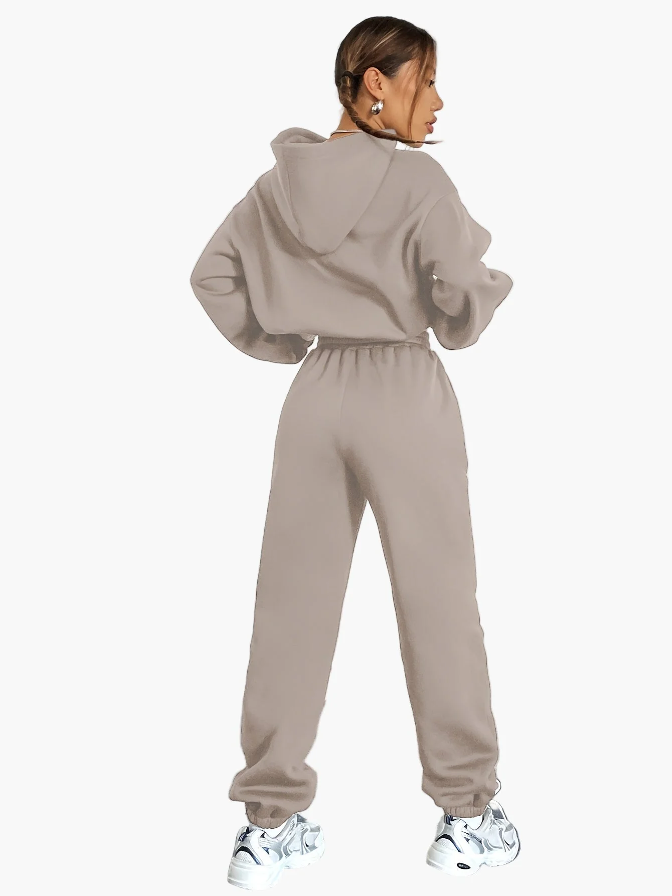 Damen Trainingsanzug Zweiteiler Hoodie & Jogginghose Lässig Sport Streetwear - Image 5