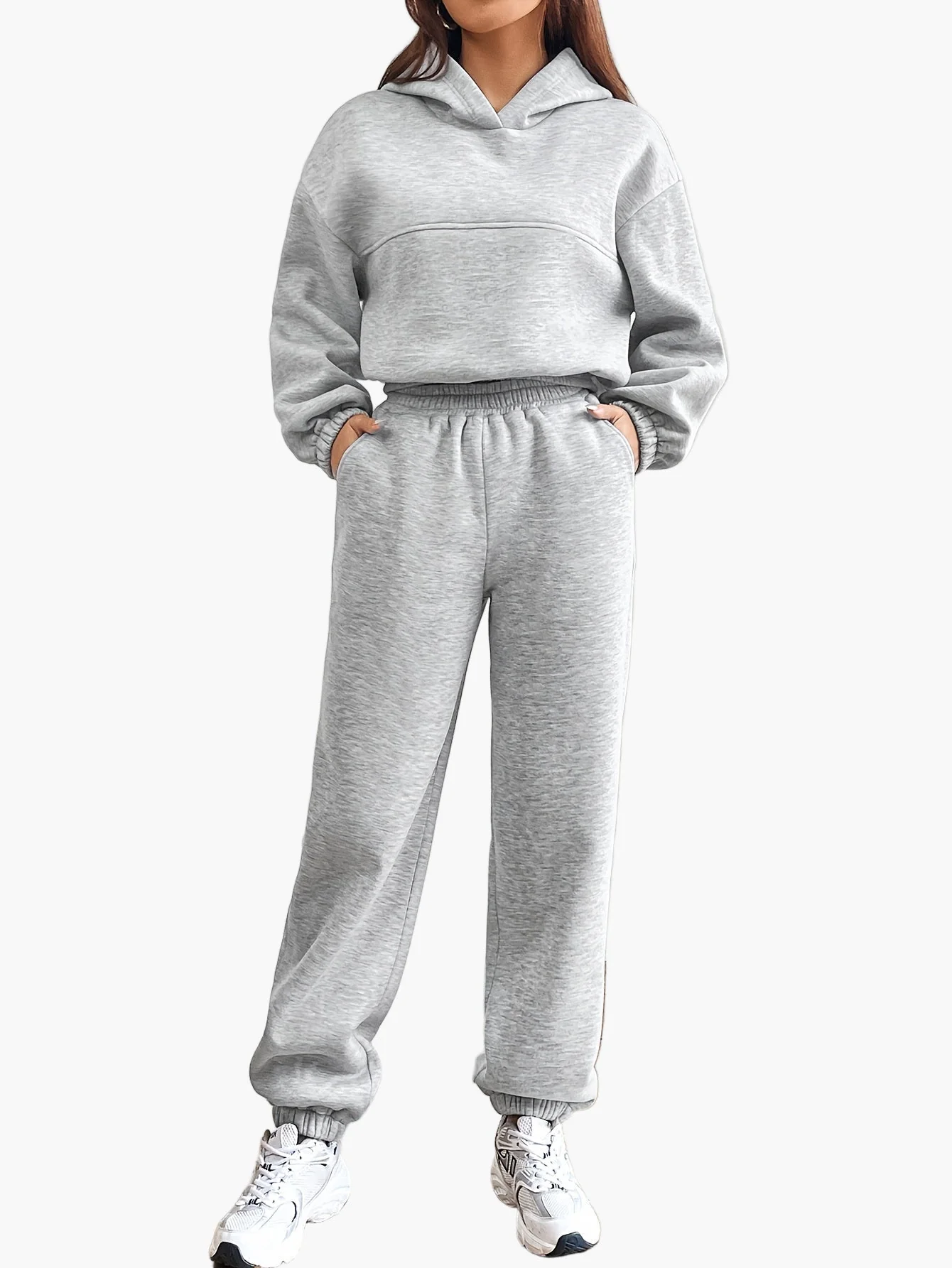 Damen Trainingsanzug Zweiteiler Hoodie & Jogginghose Lässig Sport Streetwear - Image 6