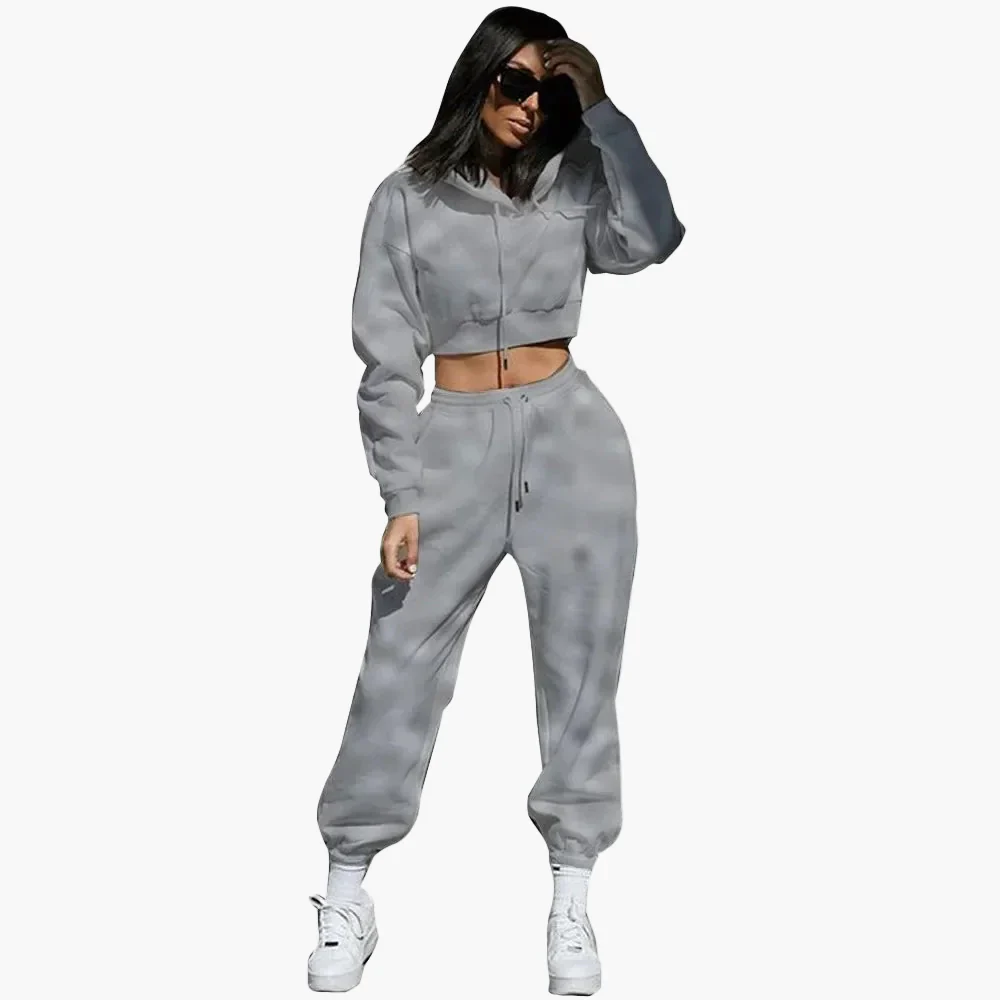 Damen Trainingsanzug Zweiteiler Kapuzenpullover & Jogginghose Freizeit Sport Set - Image 6