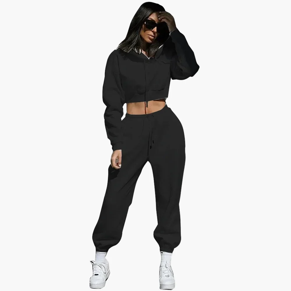 Damen Trainingsanzug Zweiteiler Kapuzenpullover & Jogginghose Freizeit Sport Set - Image 7